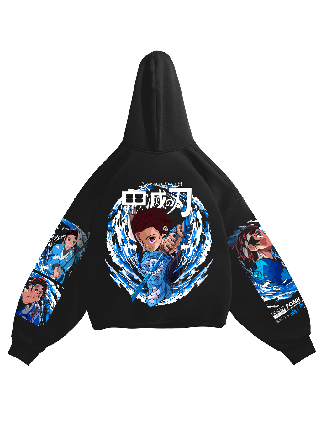 Hoodie Tanjiro Kamado  - Demon Slayer anime, unisex, black