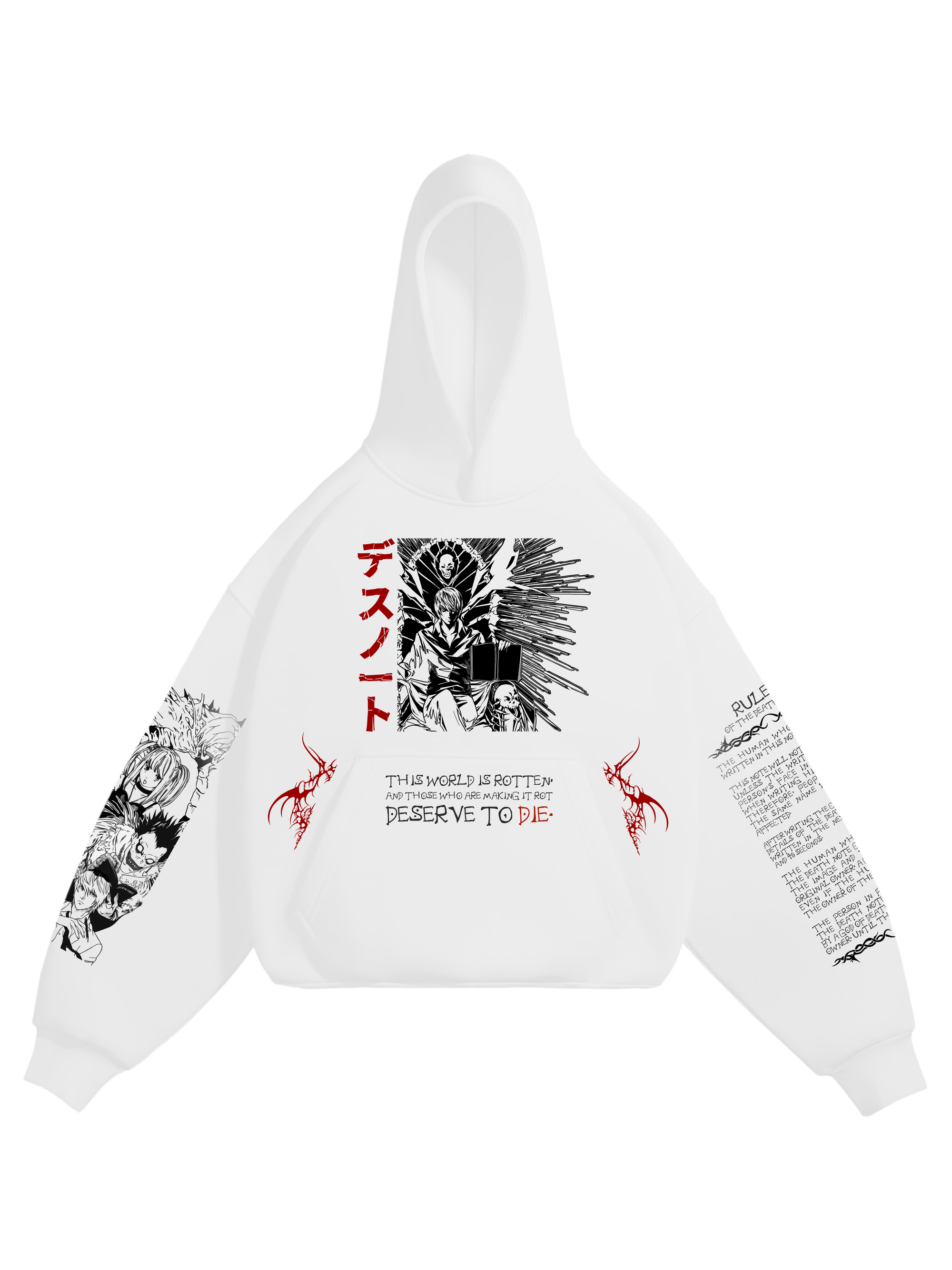 Hoodie Ryuk - Death Notel anime, unisex, white