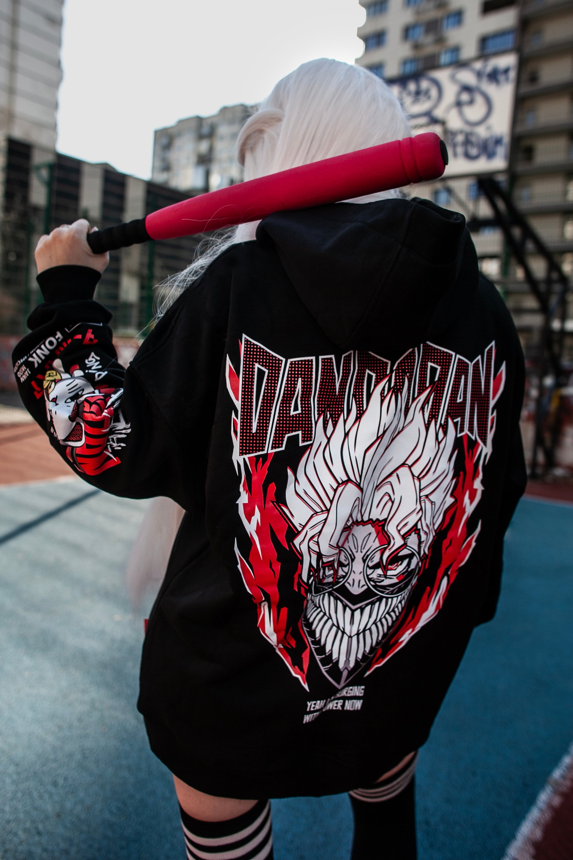 Hoodie Turbo okarun - Dandadan anime, unisex, black