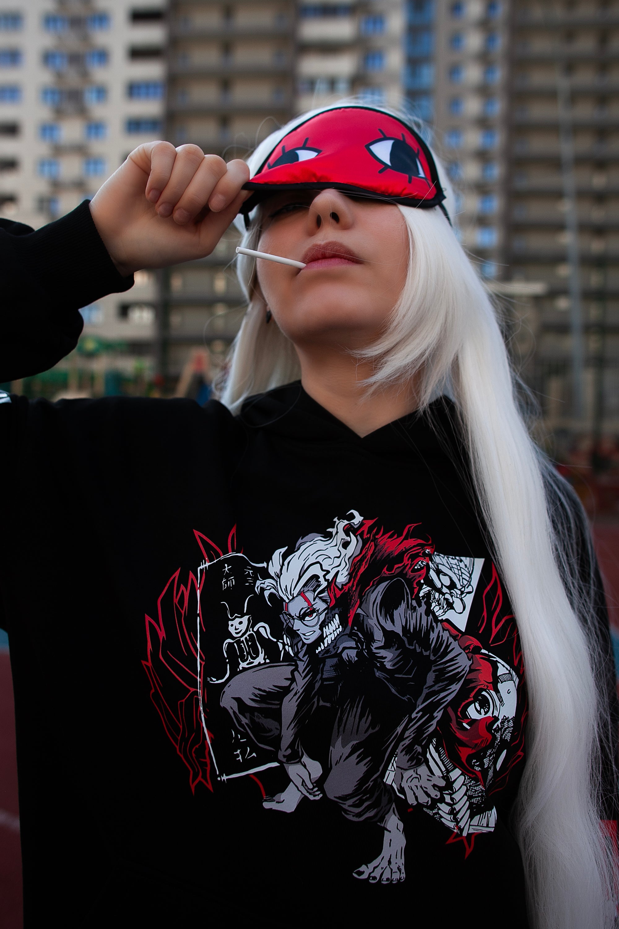Hoodie Turbo okarun - Dandadan anime, unisex, black