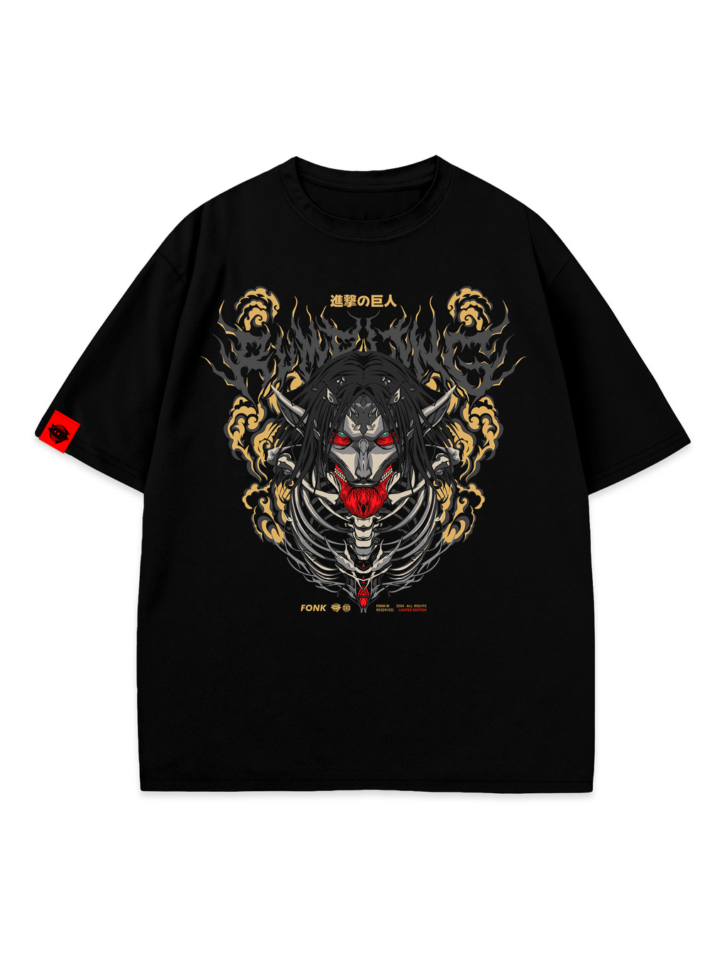 T-SHIRT Rumbling - AOT anime, unisex, black