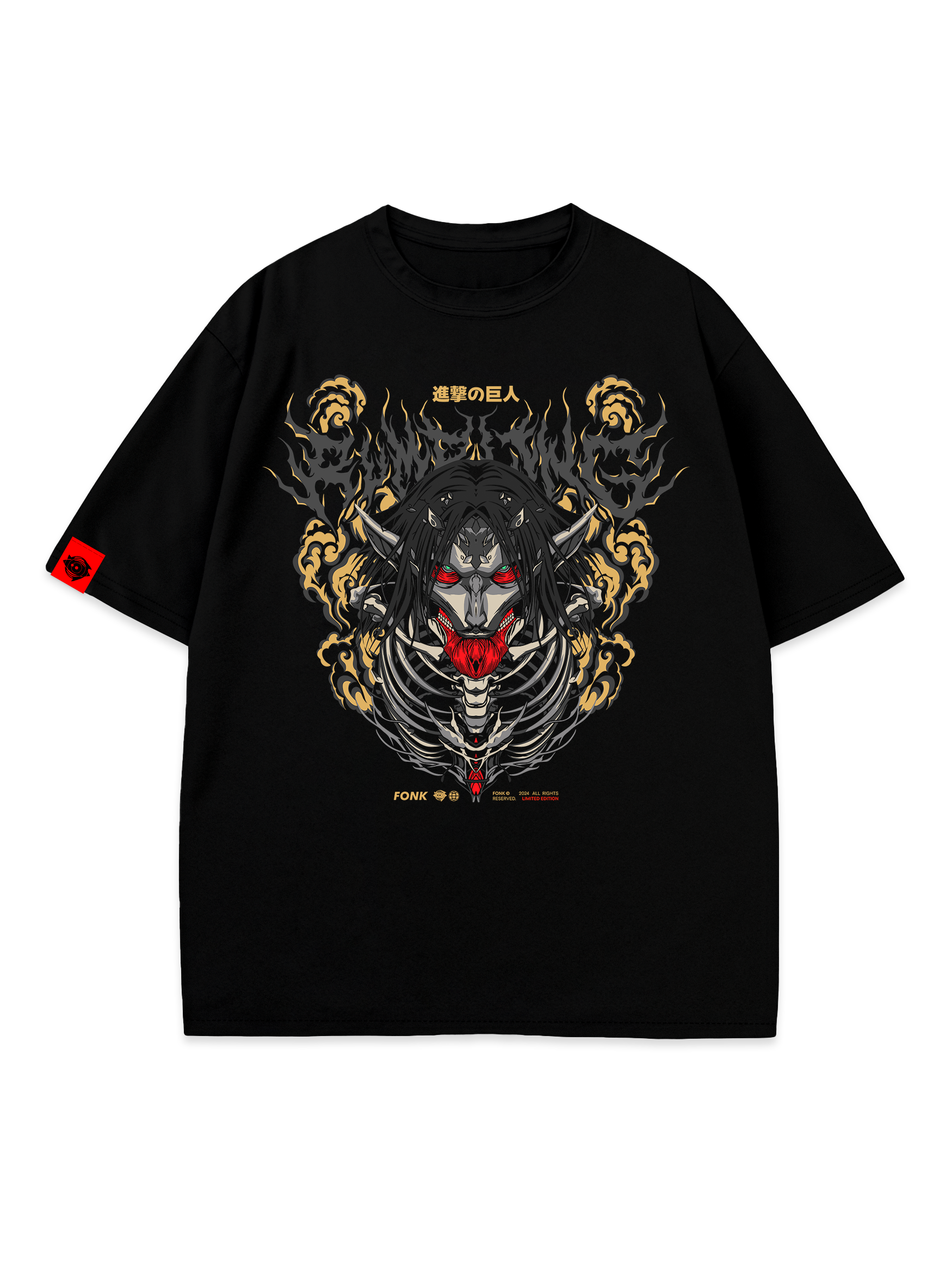 T-SHIRT Rumbling - AOT anime, unisex, black