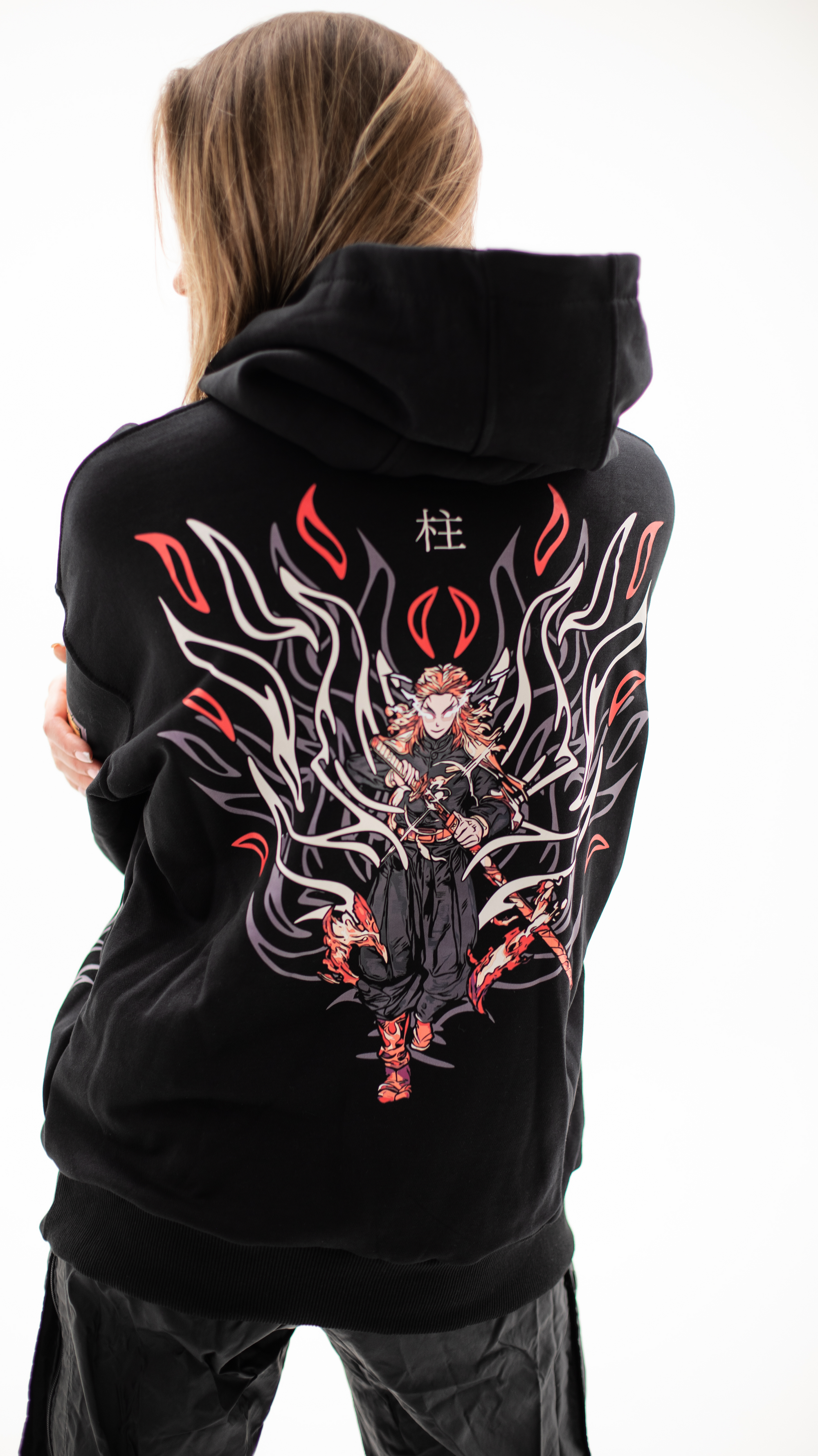 Hoodie Rengoku  - Demon Slayer anime, unisex, black