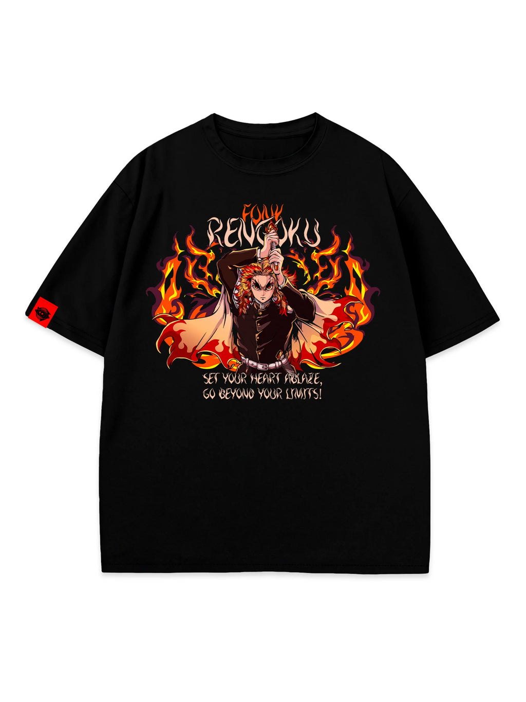 T-SHIRT Kyojuro Rengoku - Demon Slayer, unisex, black