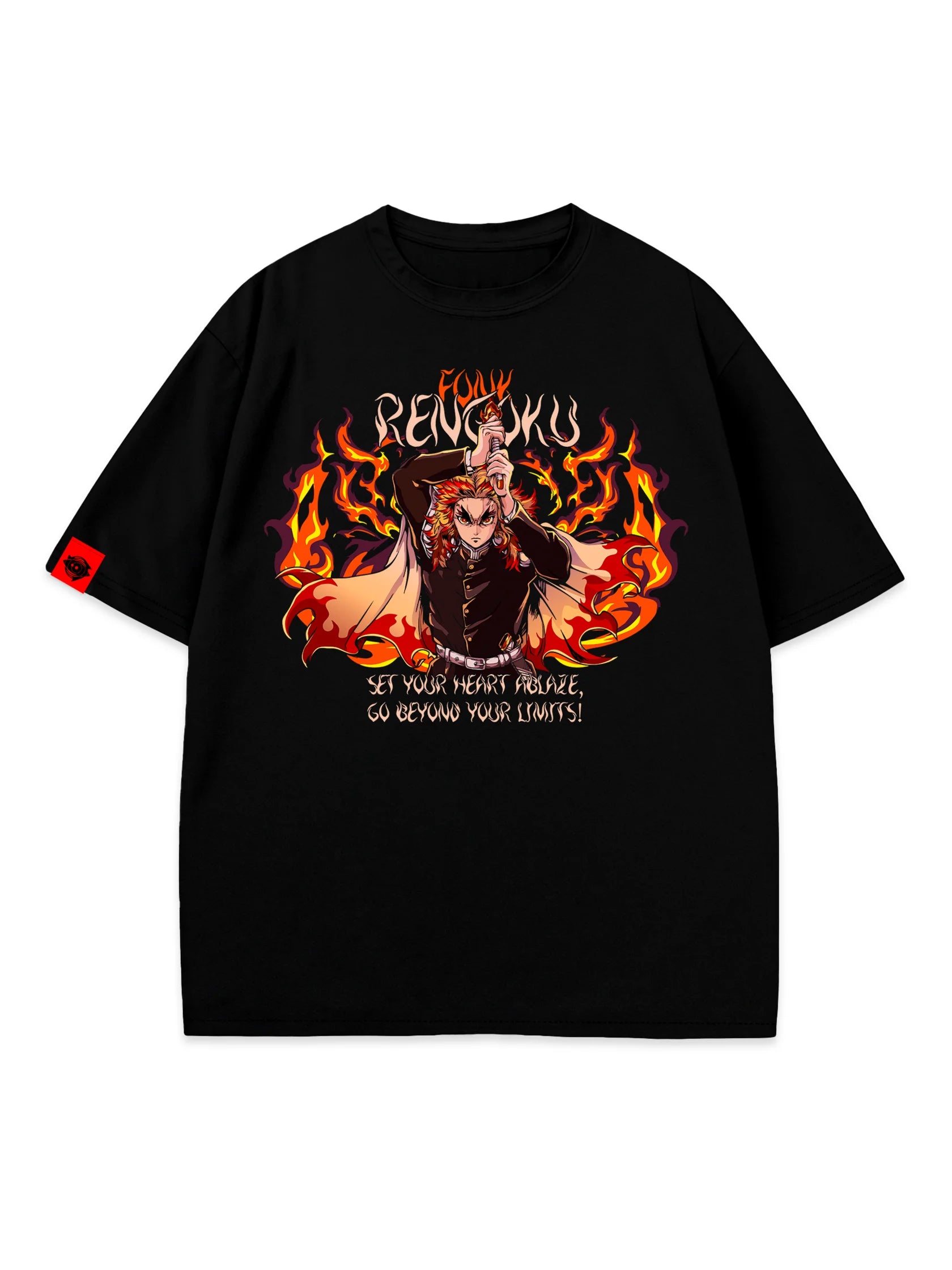 T-SHIRT Kyojuro Rengoku - Demon Slayer, unisex, black