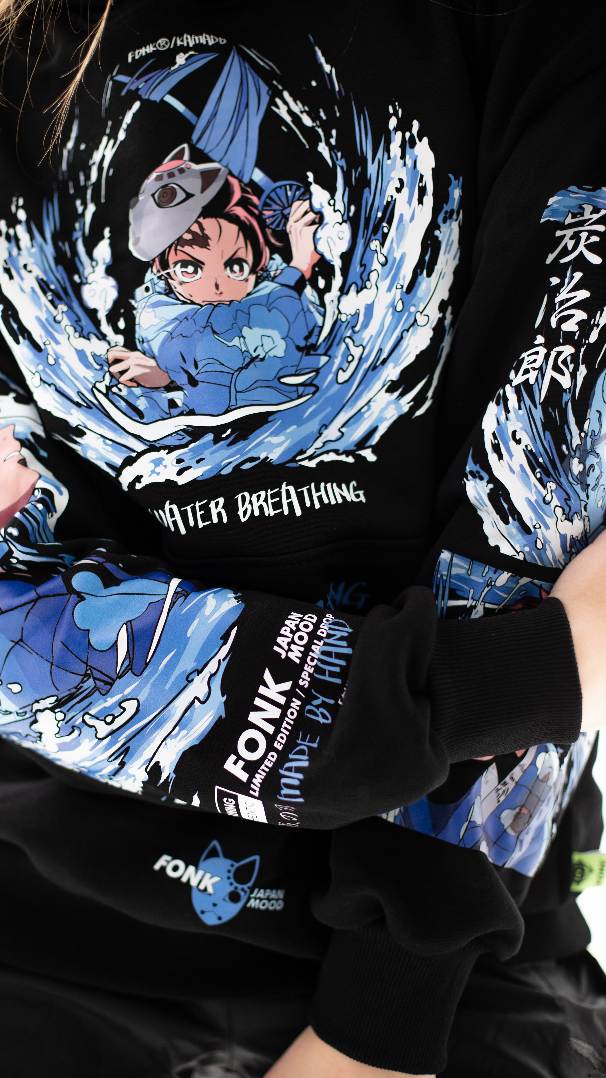 Hoodie Tanjiro Kamado  - Demon Slayer anime, unisex, black