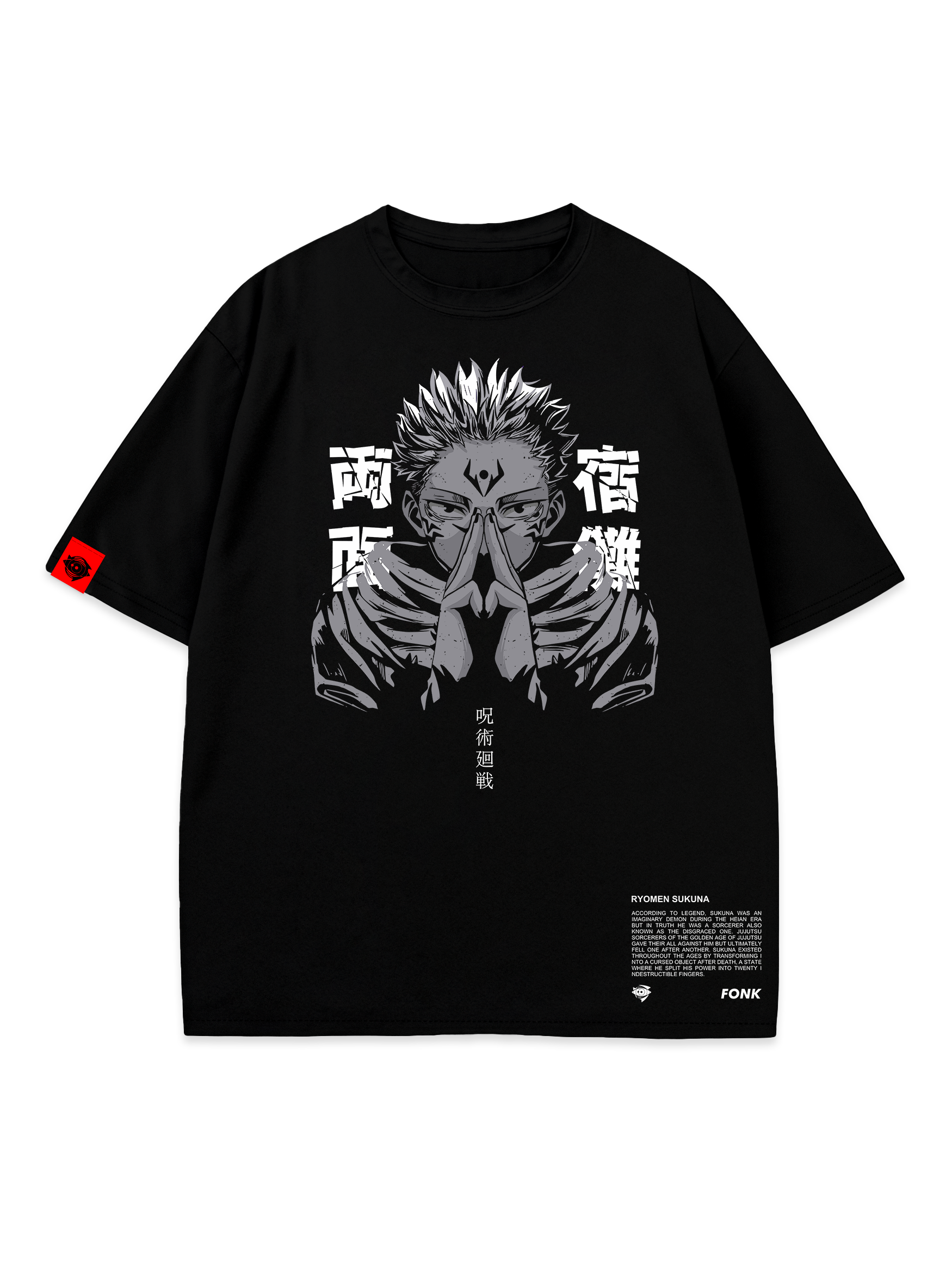 T-SHIRT Sukuna - Jujutsu Kaisen anime, unisex, black