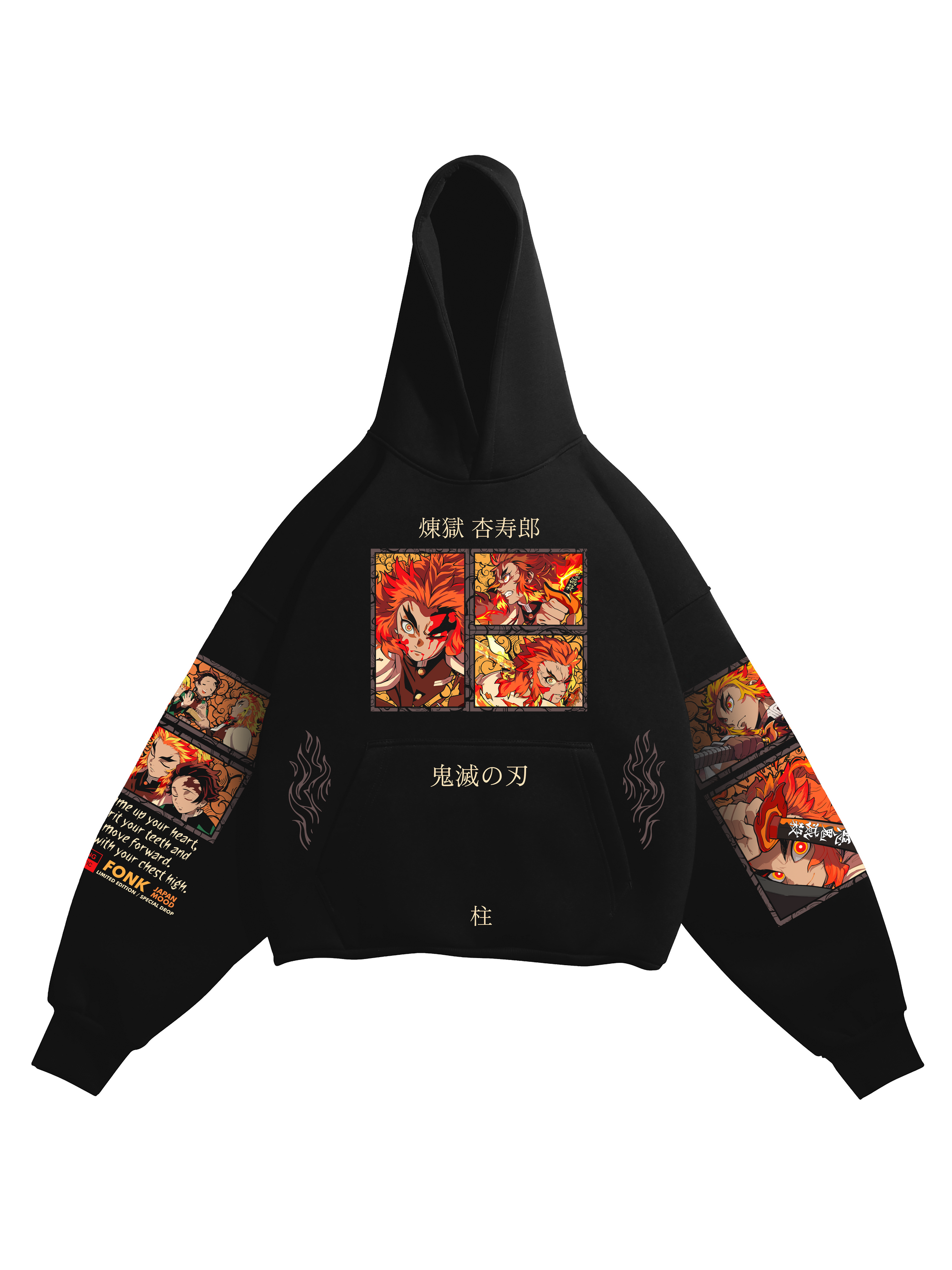 Hoodie Rengoku  - Demon Slayer anime, unisex, black
