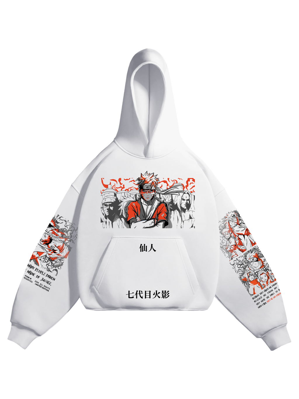 Hoodie Naruto Uzumaki - Naruto anime, unisex, white