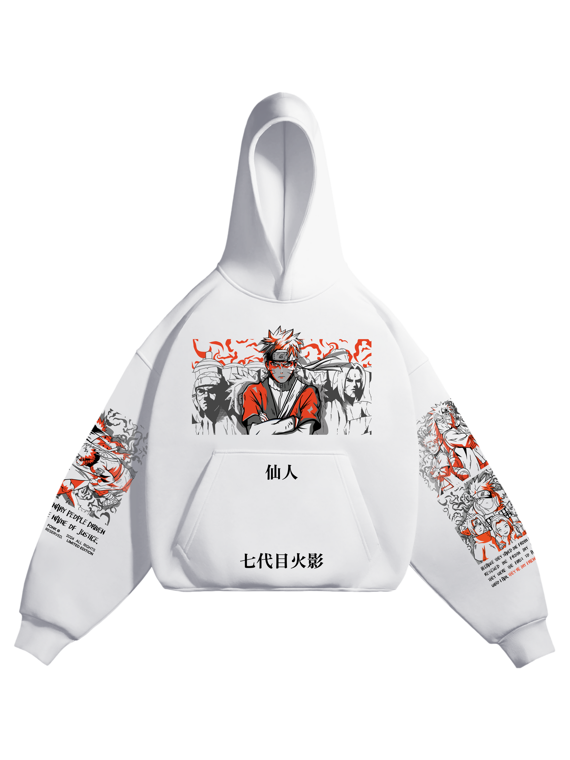 Hoodie Naruto Uzumaki - Naruto anime, unisex, white