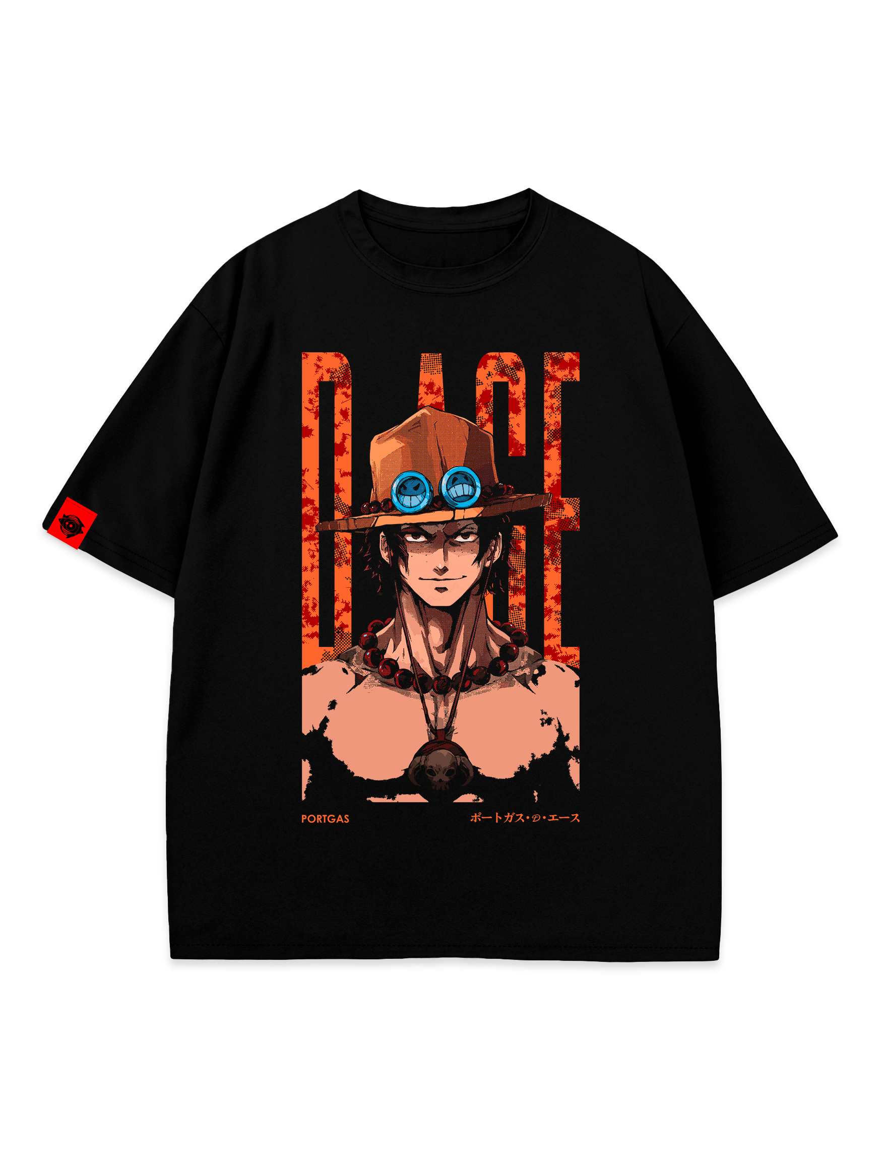 T-SHIRT Portgas Ace - One Piece anime, unisex, black