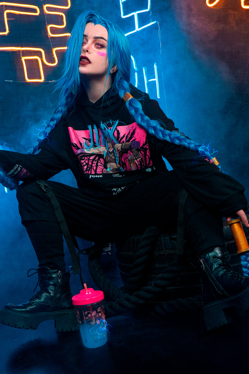 Hoodie Jinx - Arcane, unisex, black