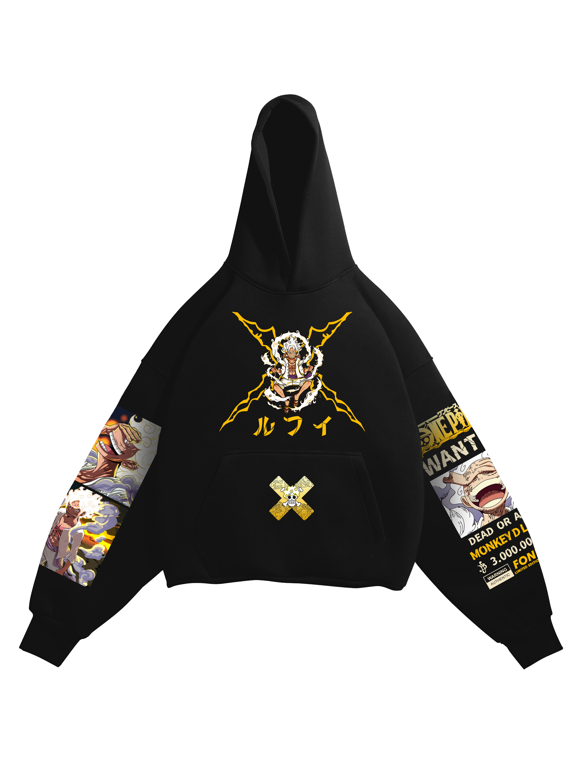 Hoodie Luffy - One Piece anime, unisex, black