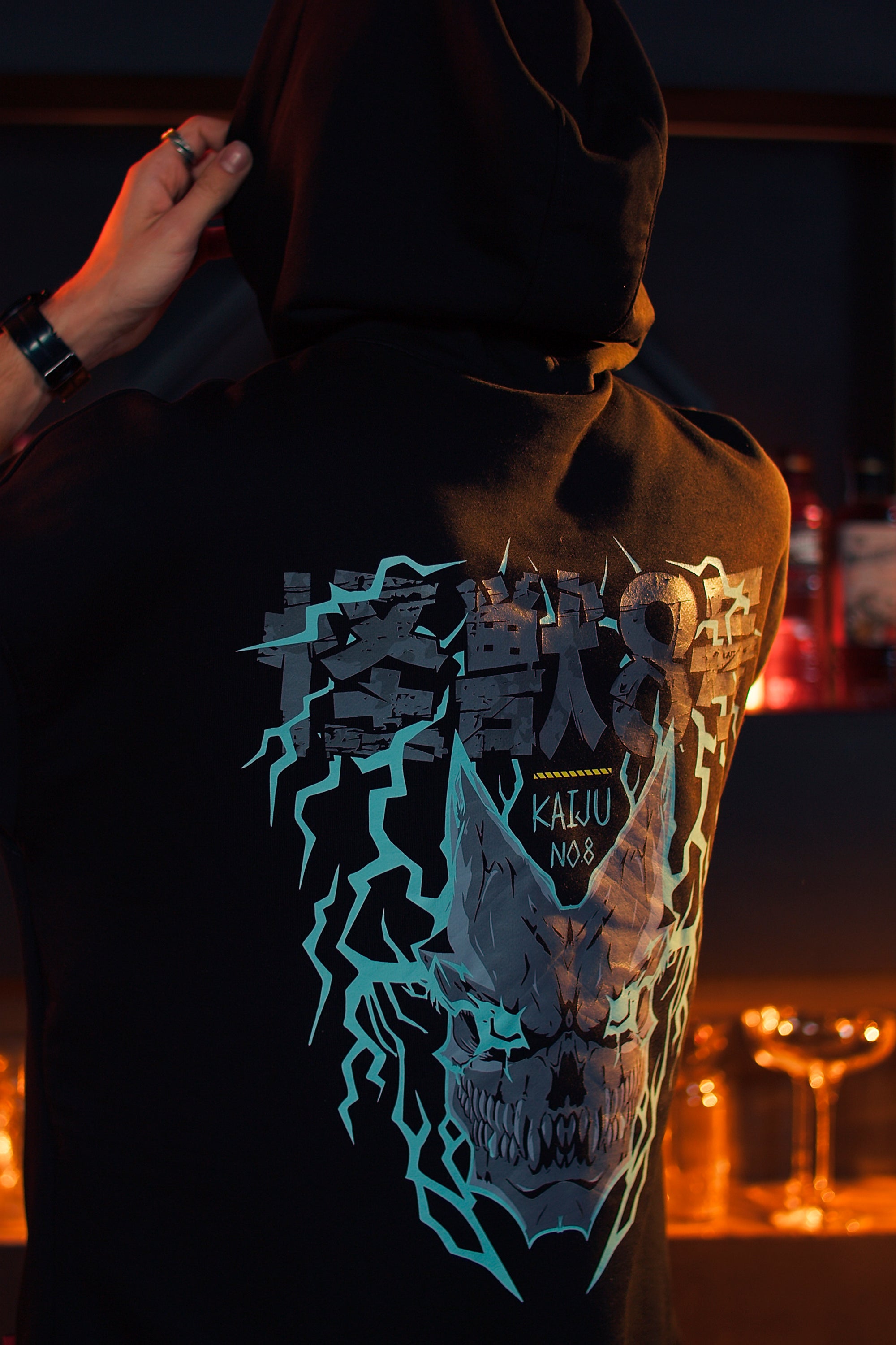 Hoodie Kafka Hibino - Kaiju №8 anime, unisex, black