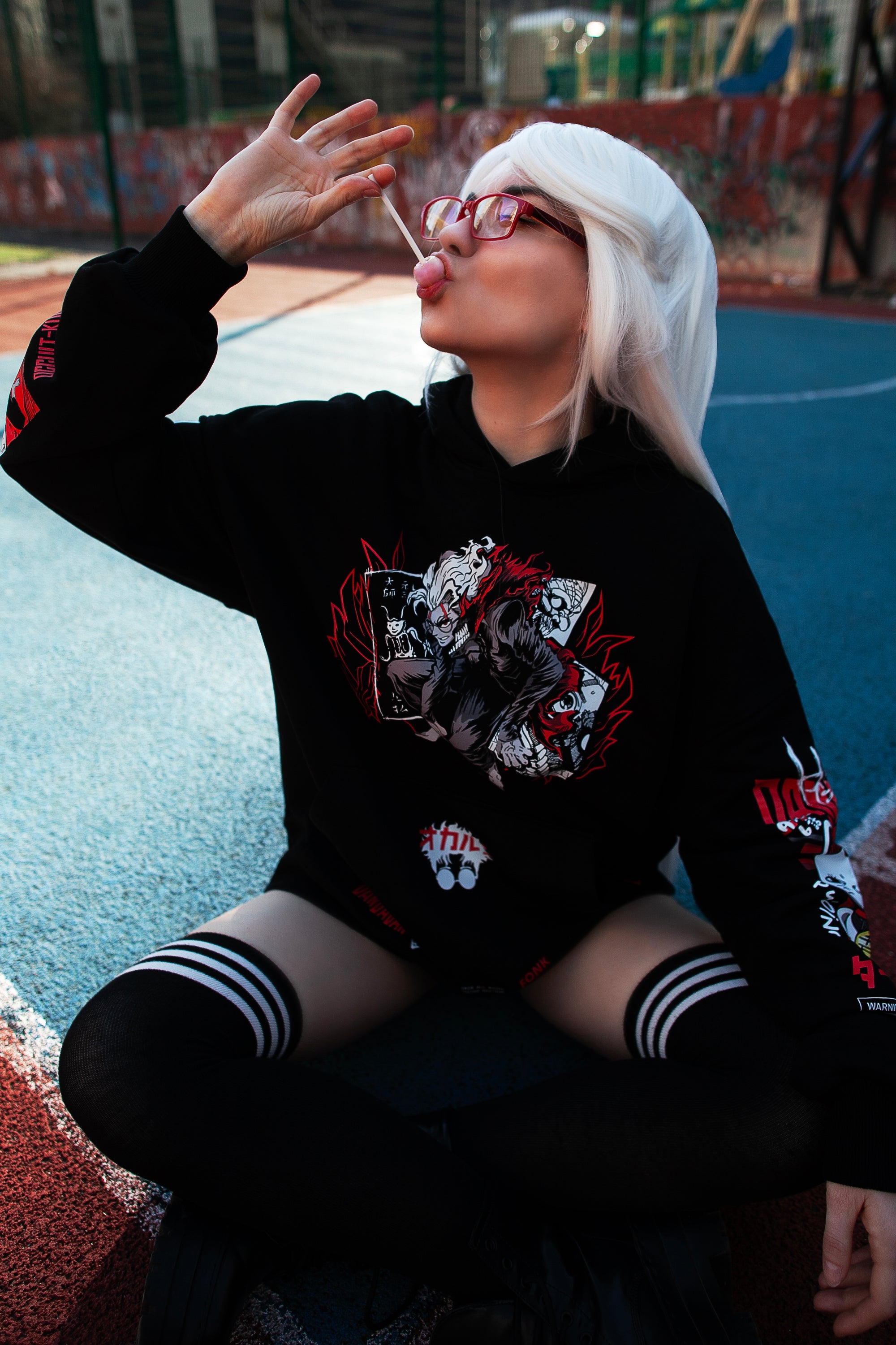 Hoodie Turbo okarun - Dandadan anime, unisex, black