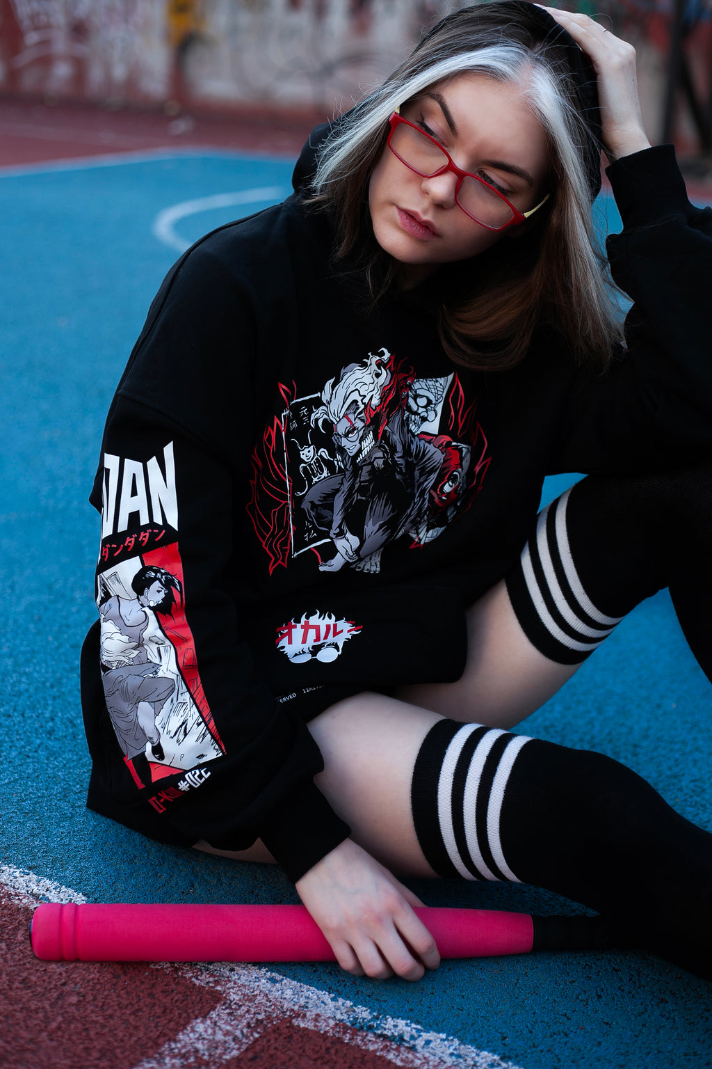 Hoodie Turbo okarun - Dandadan anime, unisex, black