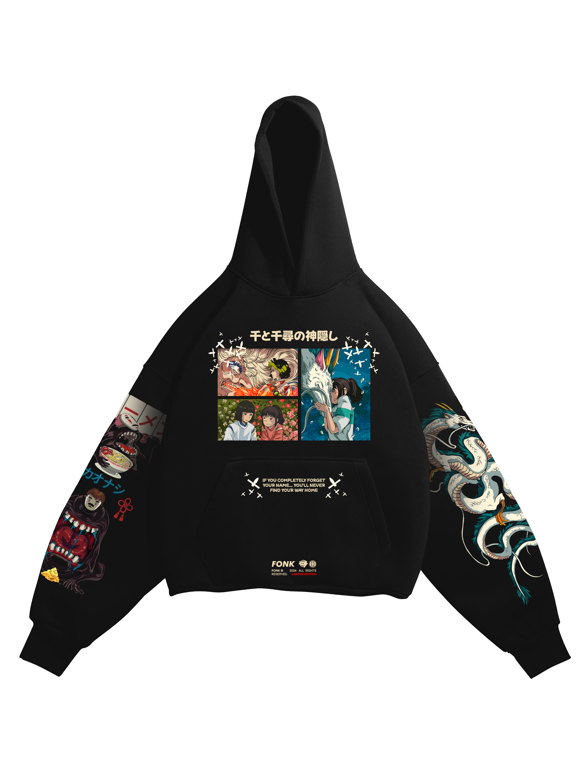 Hoodie Spirited Away - Spirited Away anime, unisex, black