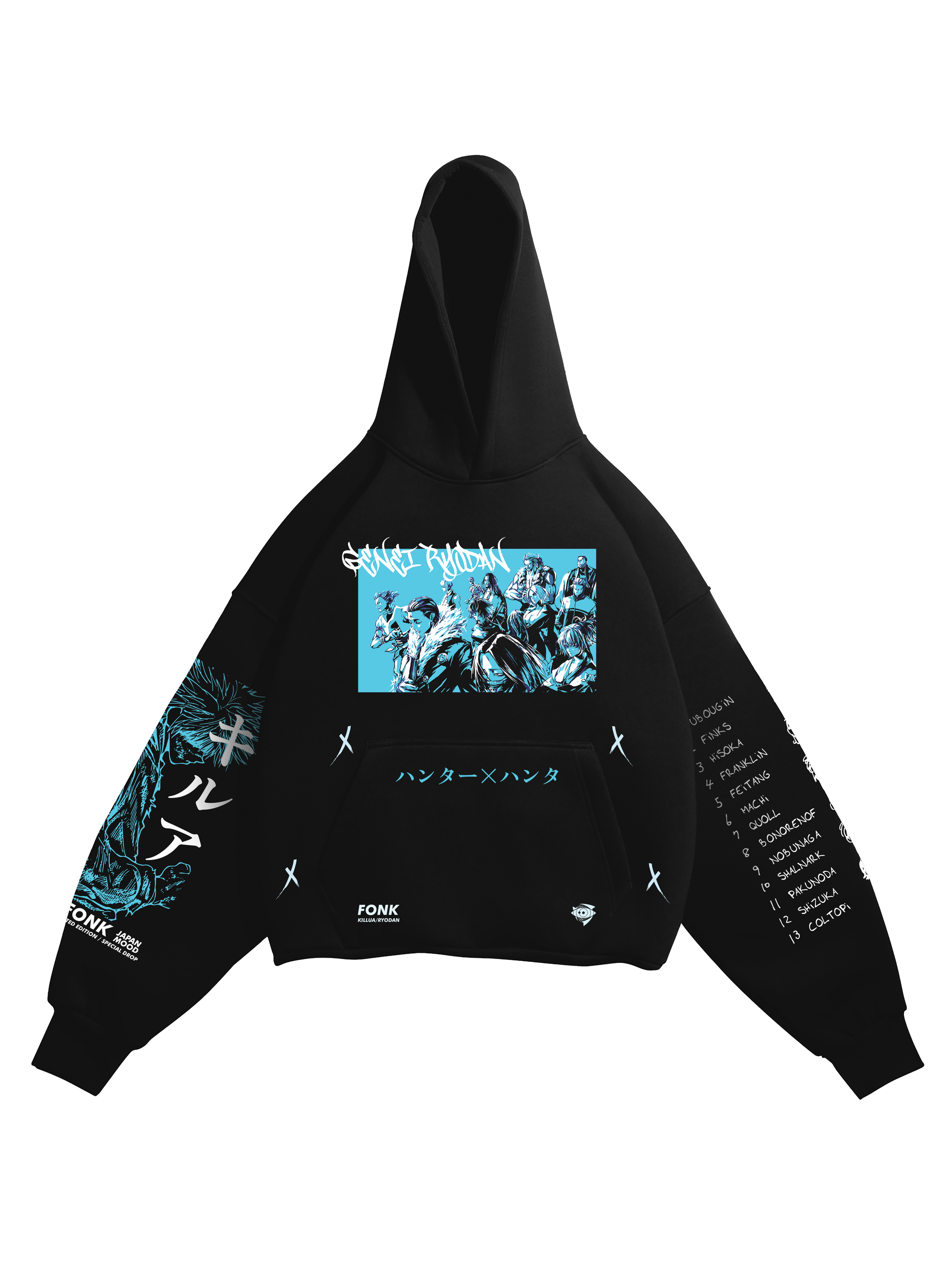 Hoodie Killua - HxH anime, unisex, black