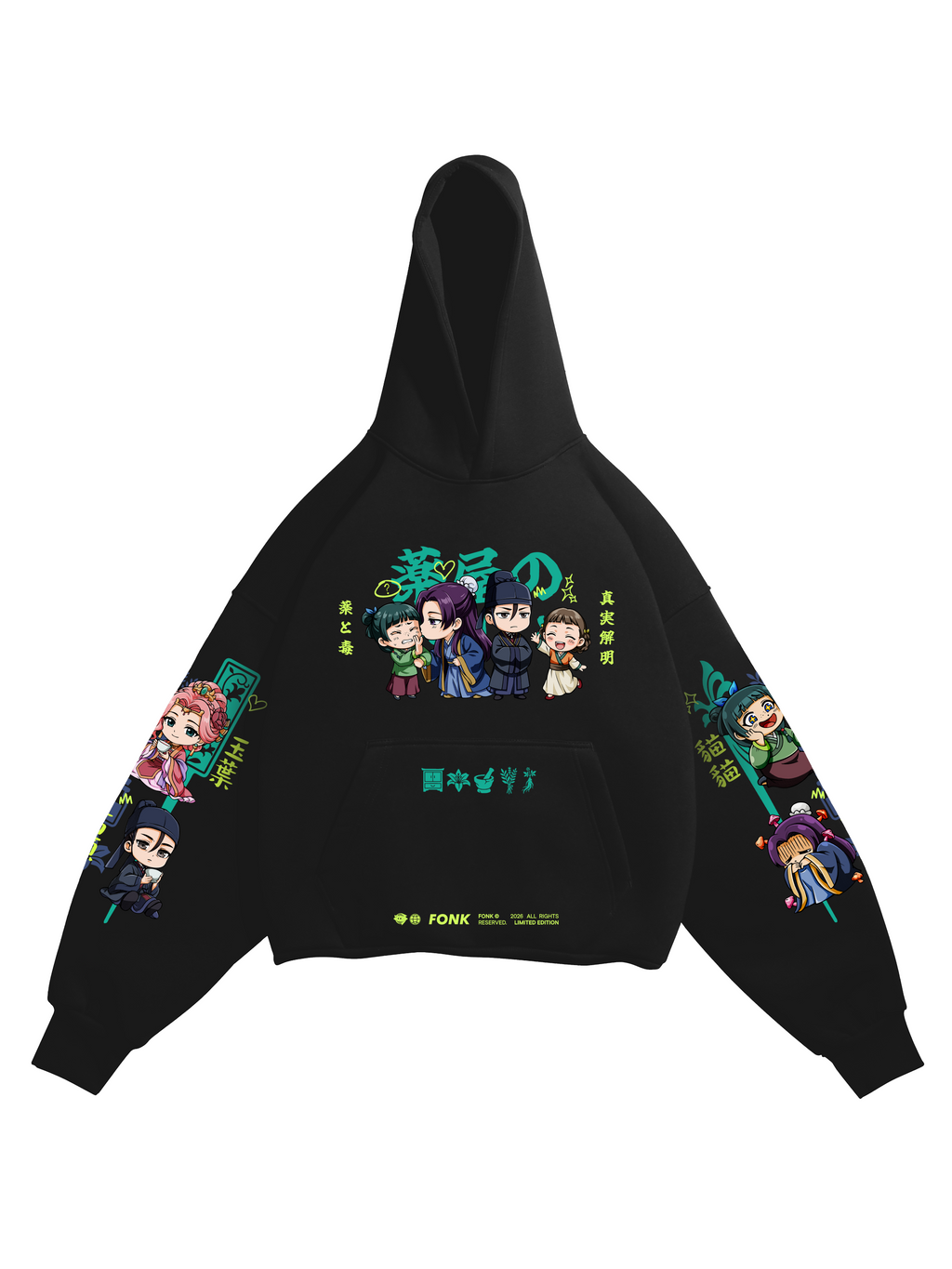 Hoodie Chibi Diaries - Apothecary Diaries anime, unisex, black