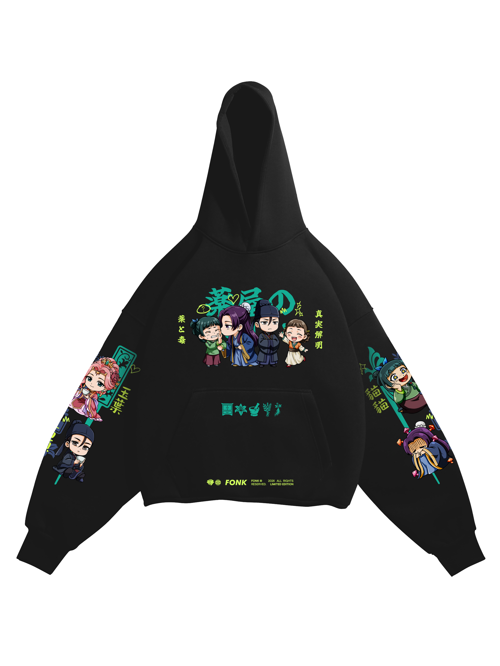 Hoodie Chibi Diaries - Apothecary Diaries anime, unisex, black