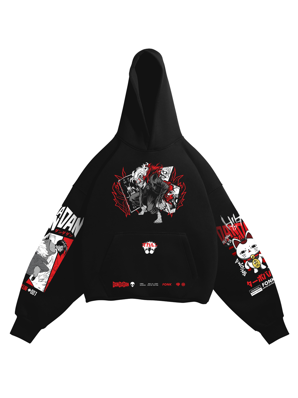 Hoodie Turbo okarun - Dandadan anime, unisex, black