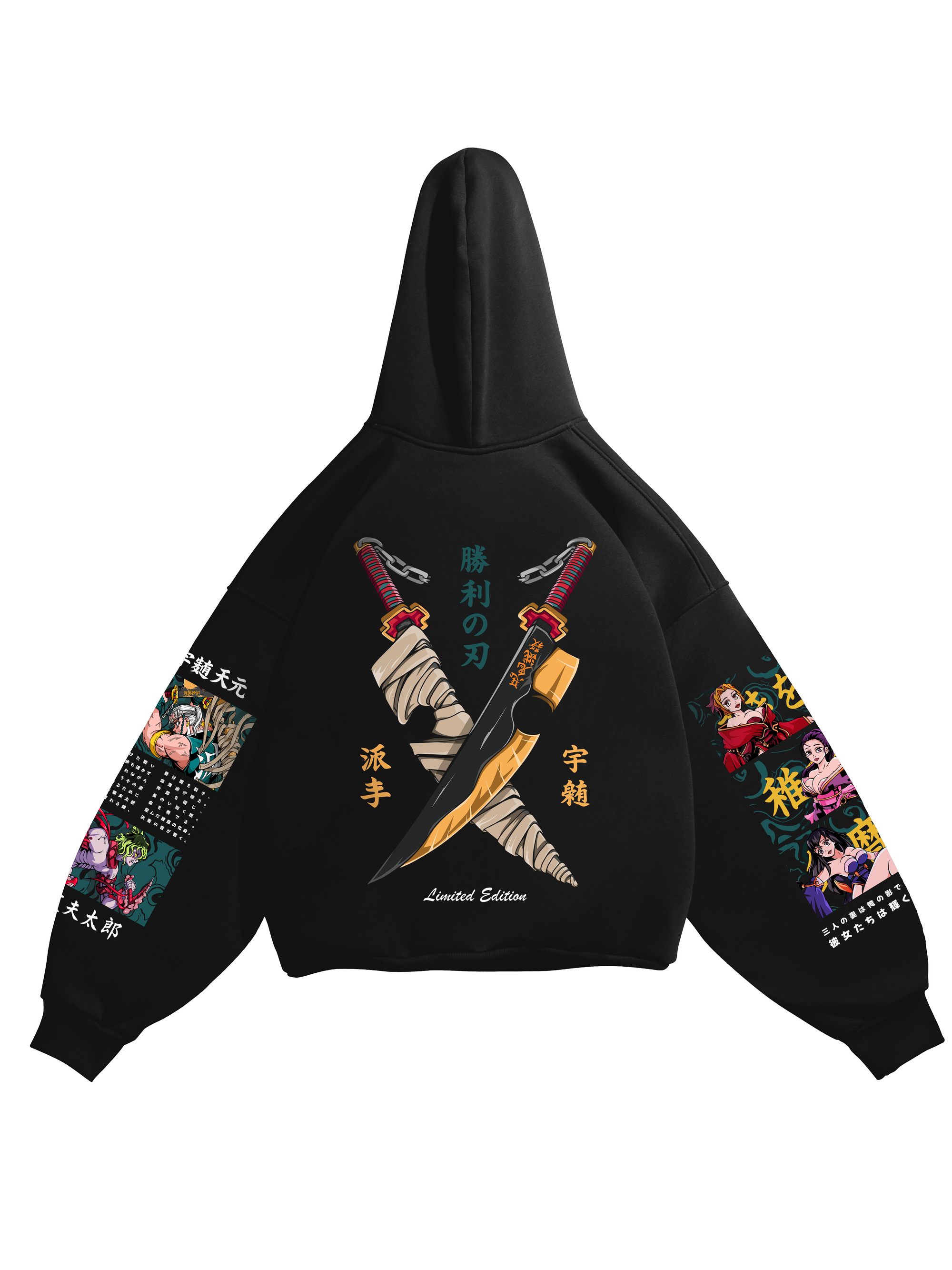 Hoodie Uzui Tengen - Demon Slayer anime, unisex, black