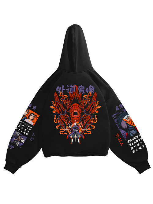 Hoodie Obito - Naruto anime, unisex, black