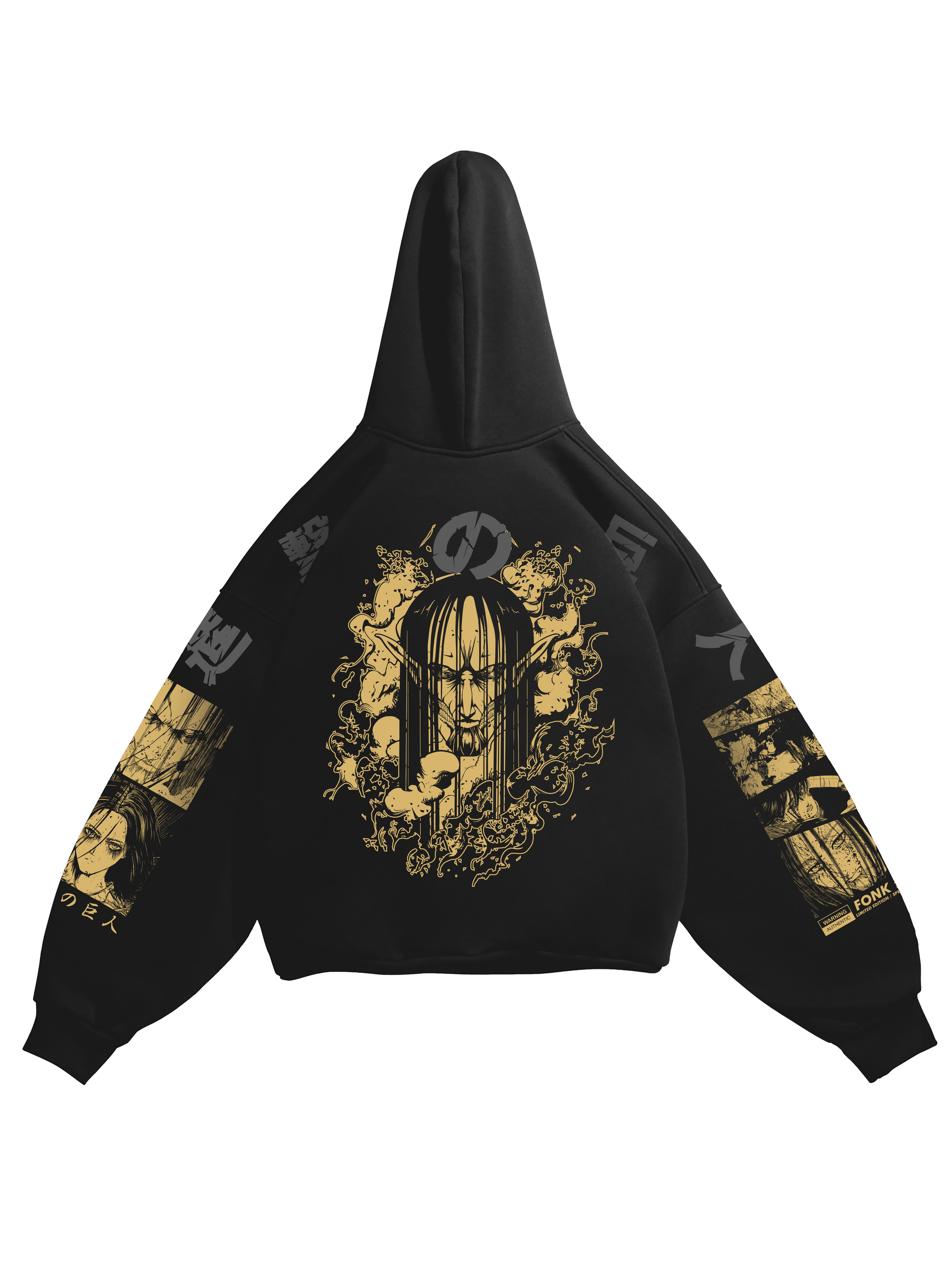 Hoodie Eren Yeager - AOT anime, unisex, black