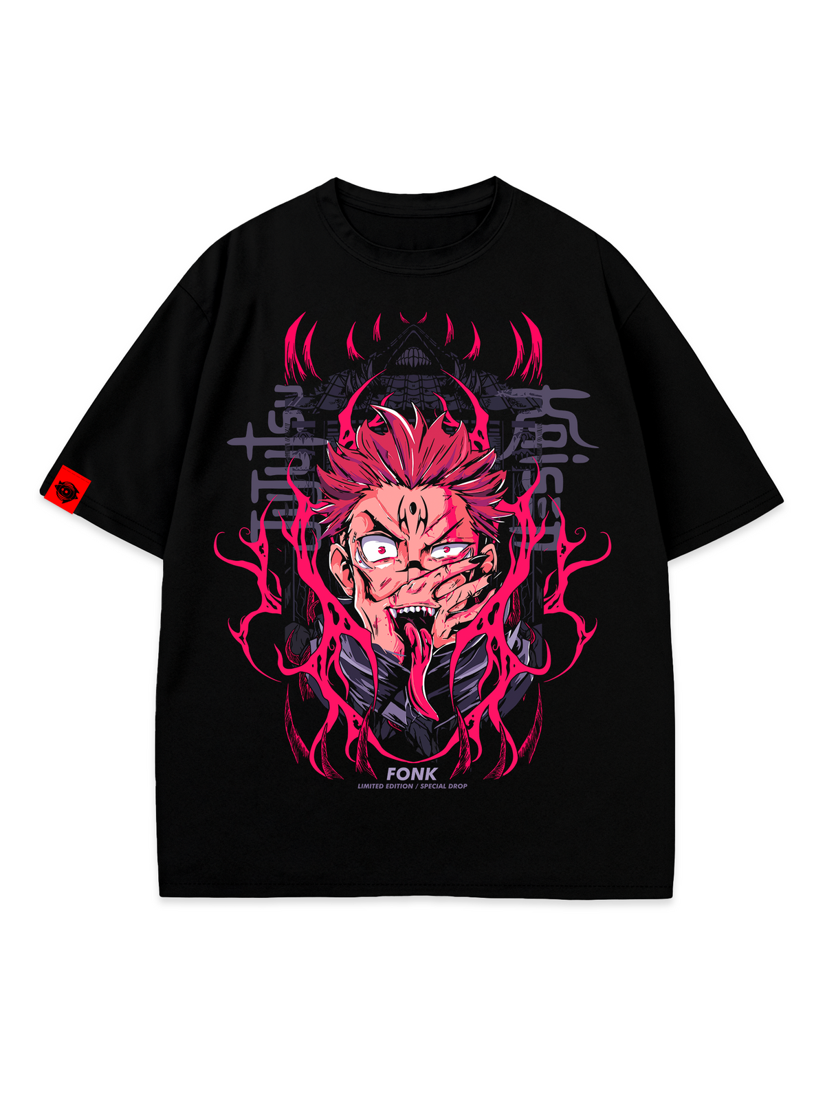 T-SHIRT Sukuna - Jujutsu Kaisen anime, unisex, black