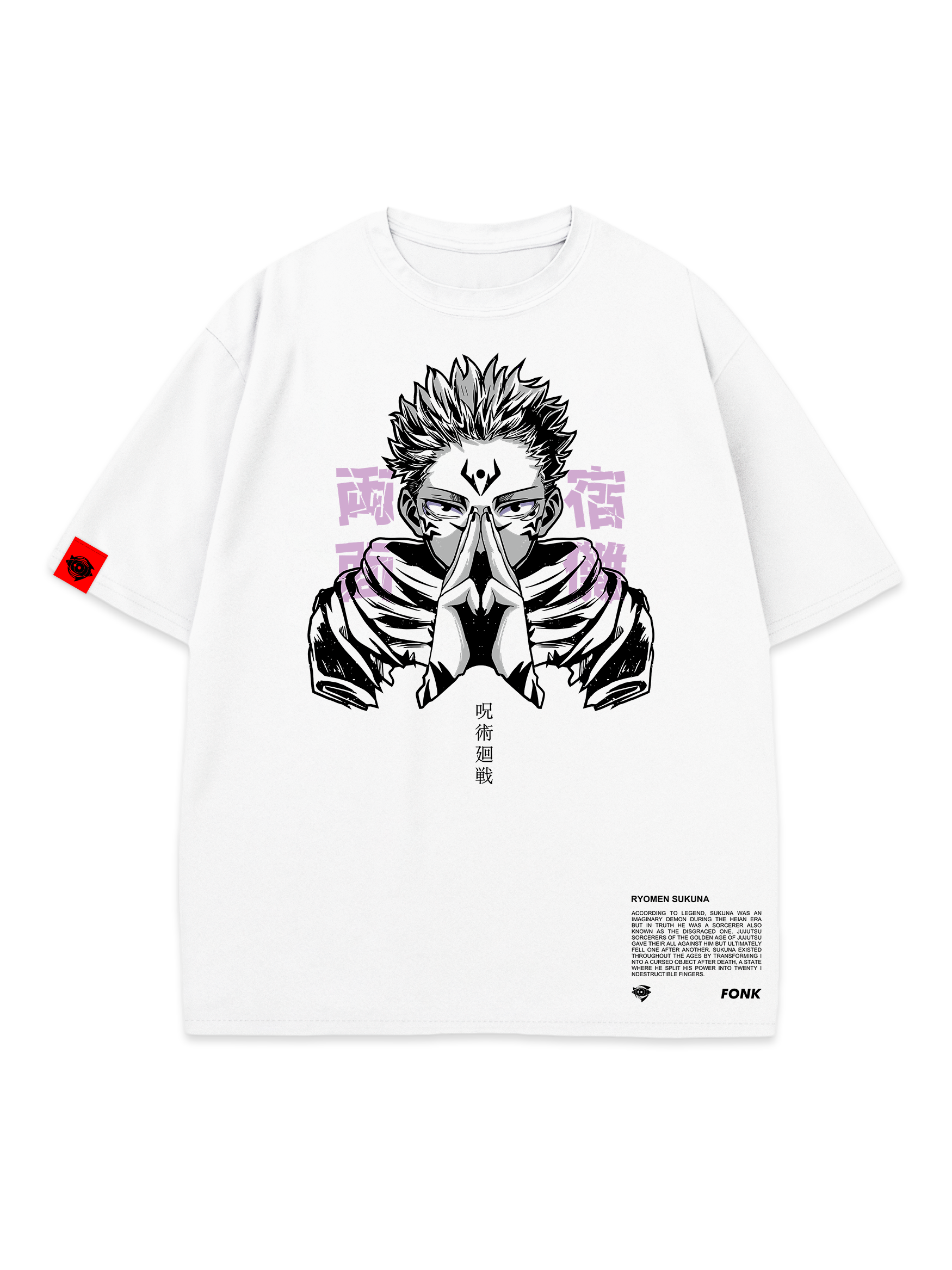 T-SHIRT Sukuna - Jujutsu Kaisen anime, unisex, white