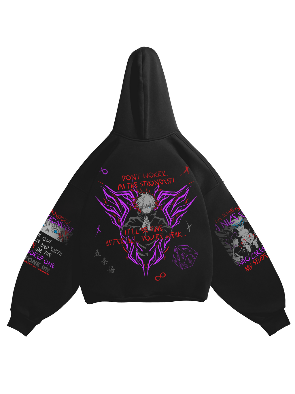 Hoodie Satoru Gojo - Jujutsu Kaisen anime, unisex, black