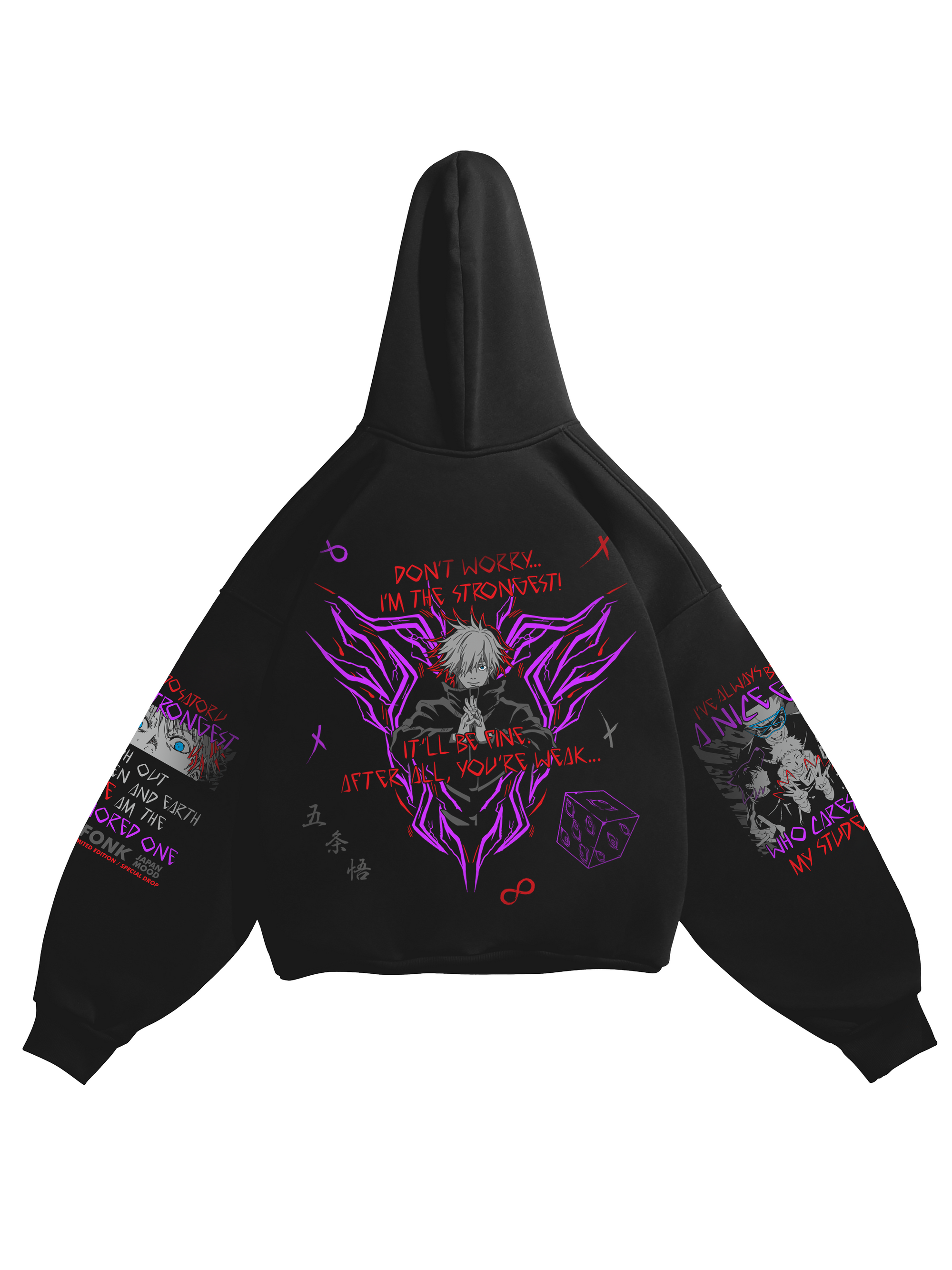 Hoodie Satoru Gojo - Jujutsu Kaisen anime, unisex, black