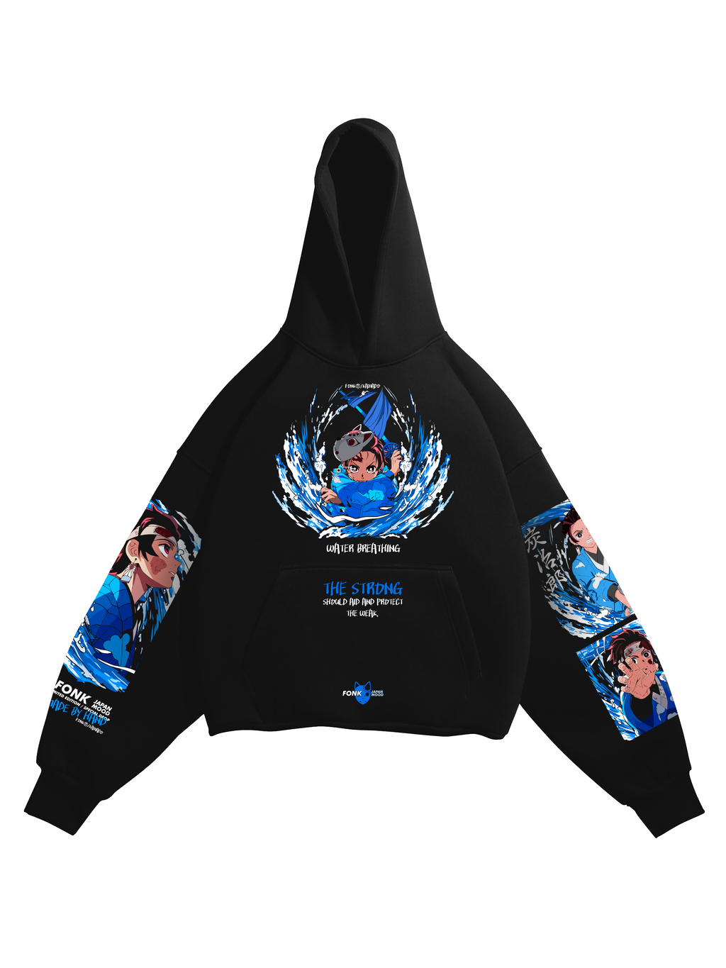 Hoodie Tanjiro Kamado  - Demon Slayer anime, unisex, black
