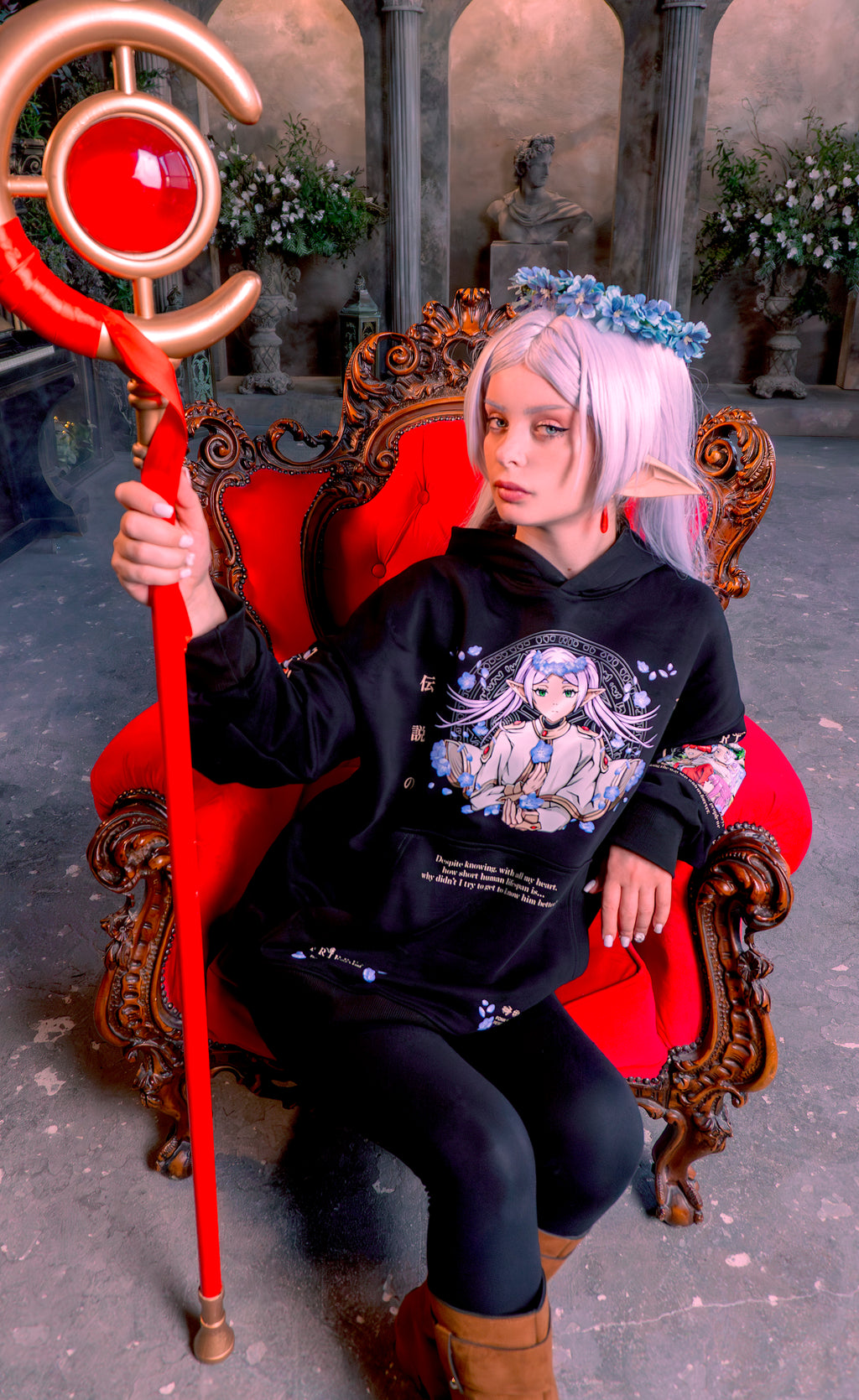 Hoodie Memories - Frieren anime, unisex, black