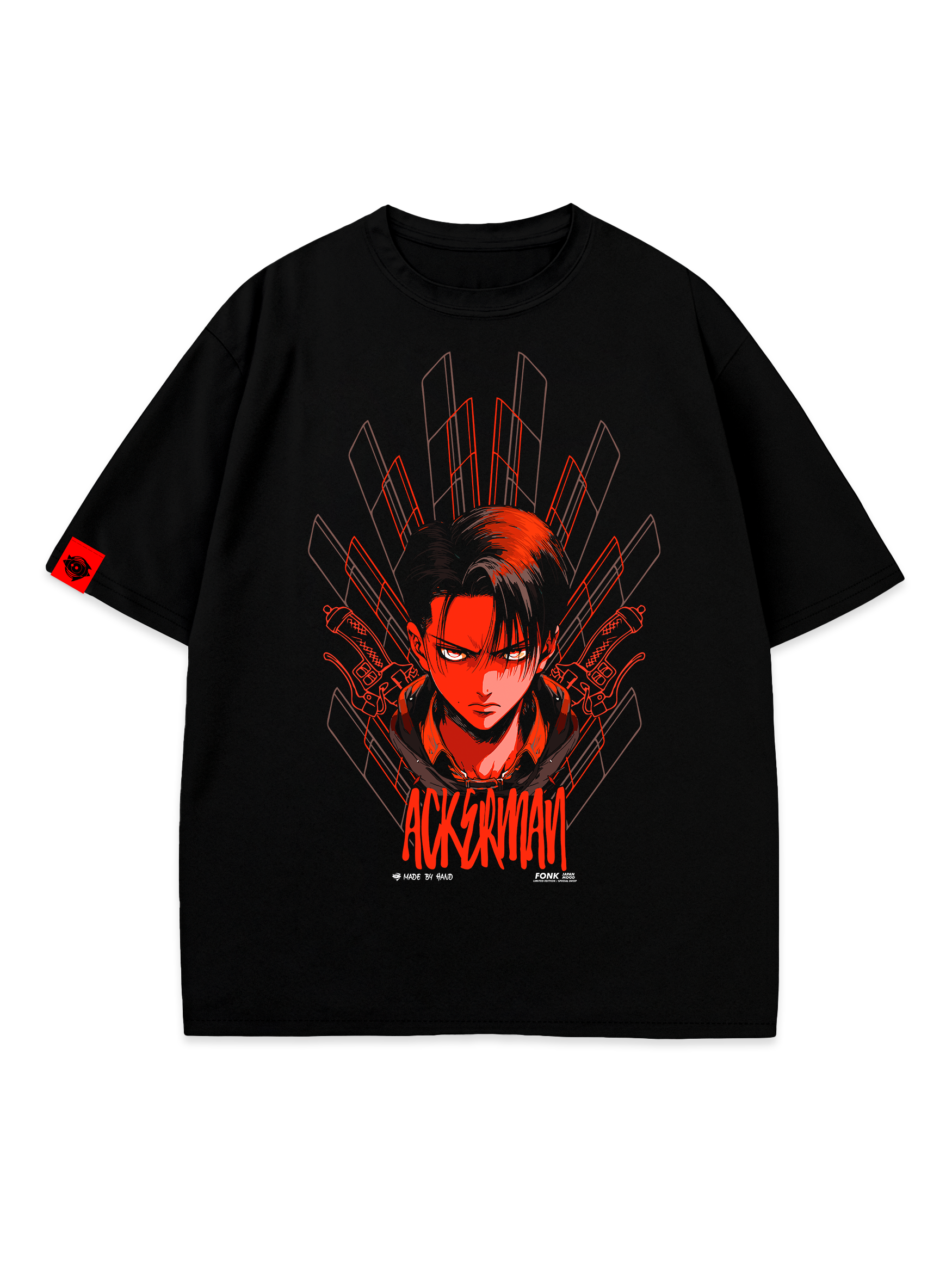T-SHIRT Levi Ackerman - AOT anime, unisex, black