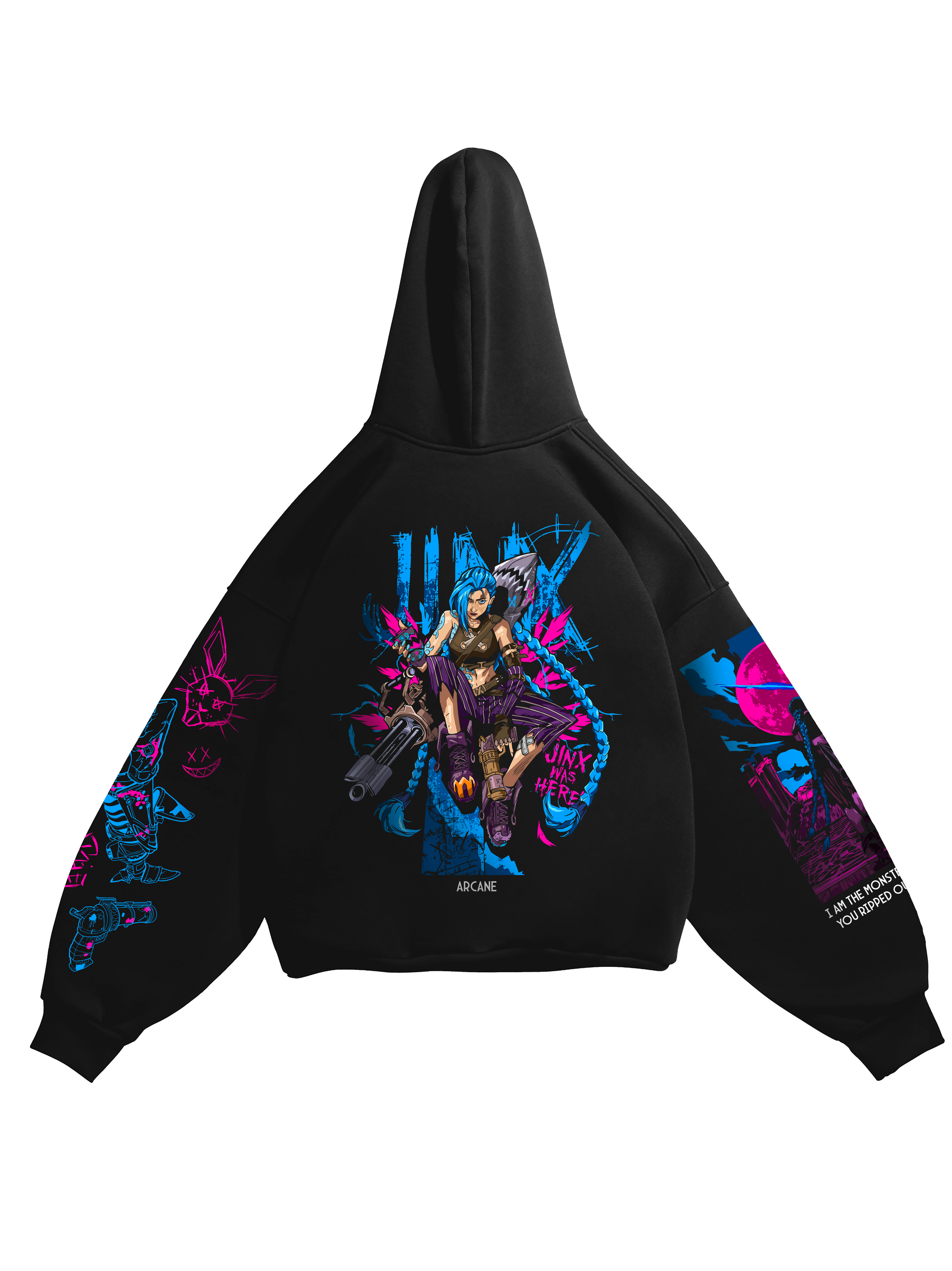 Hoodie Jinx - Arcane, unisex, black