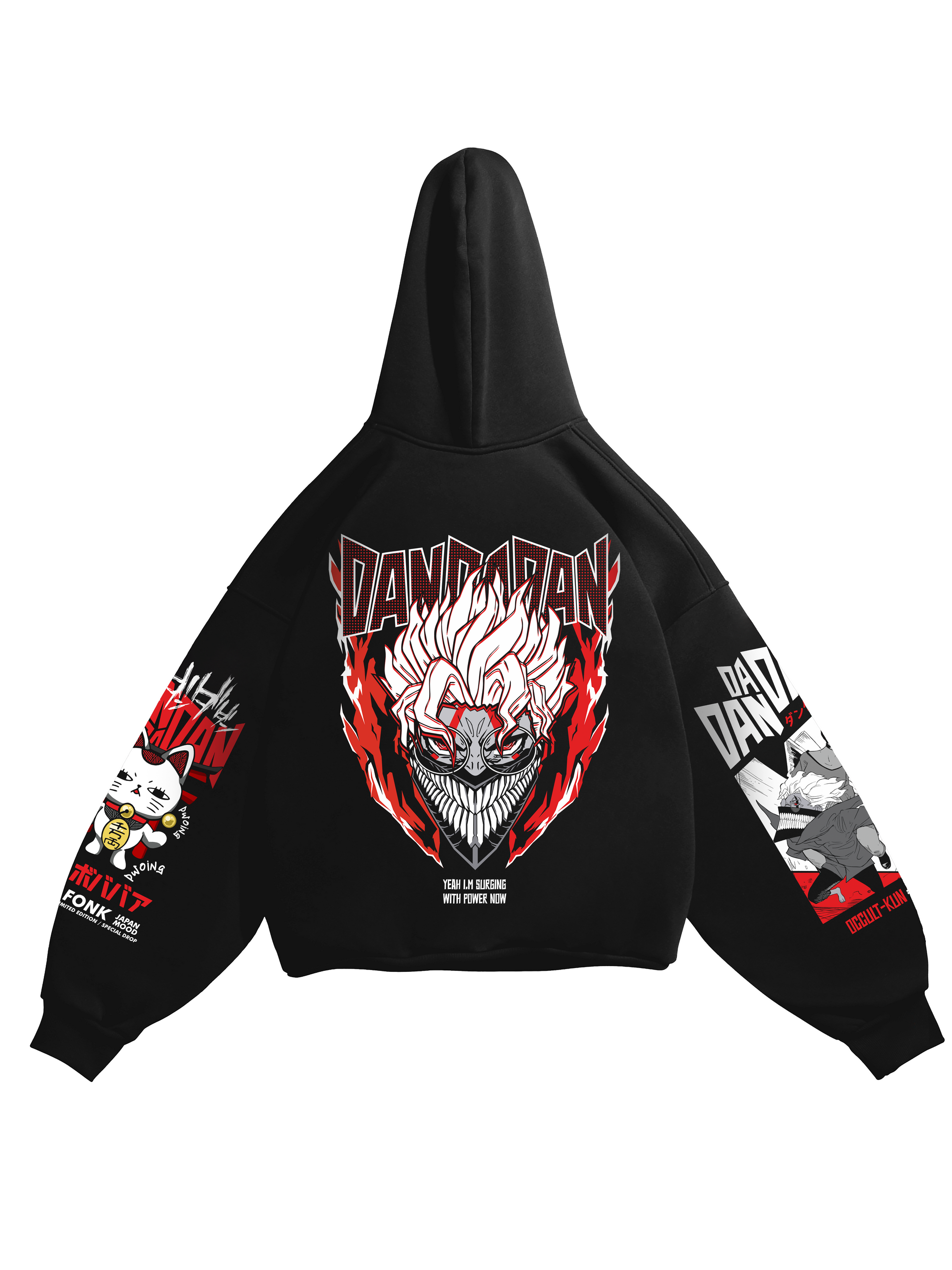 Hoodie Turbo okarun - Dandadan anime, unisex, black