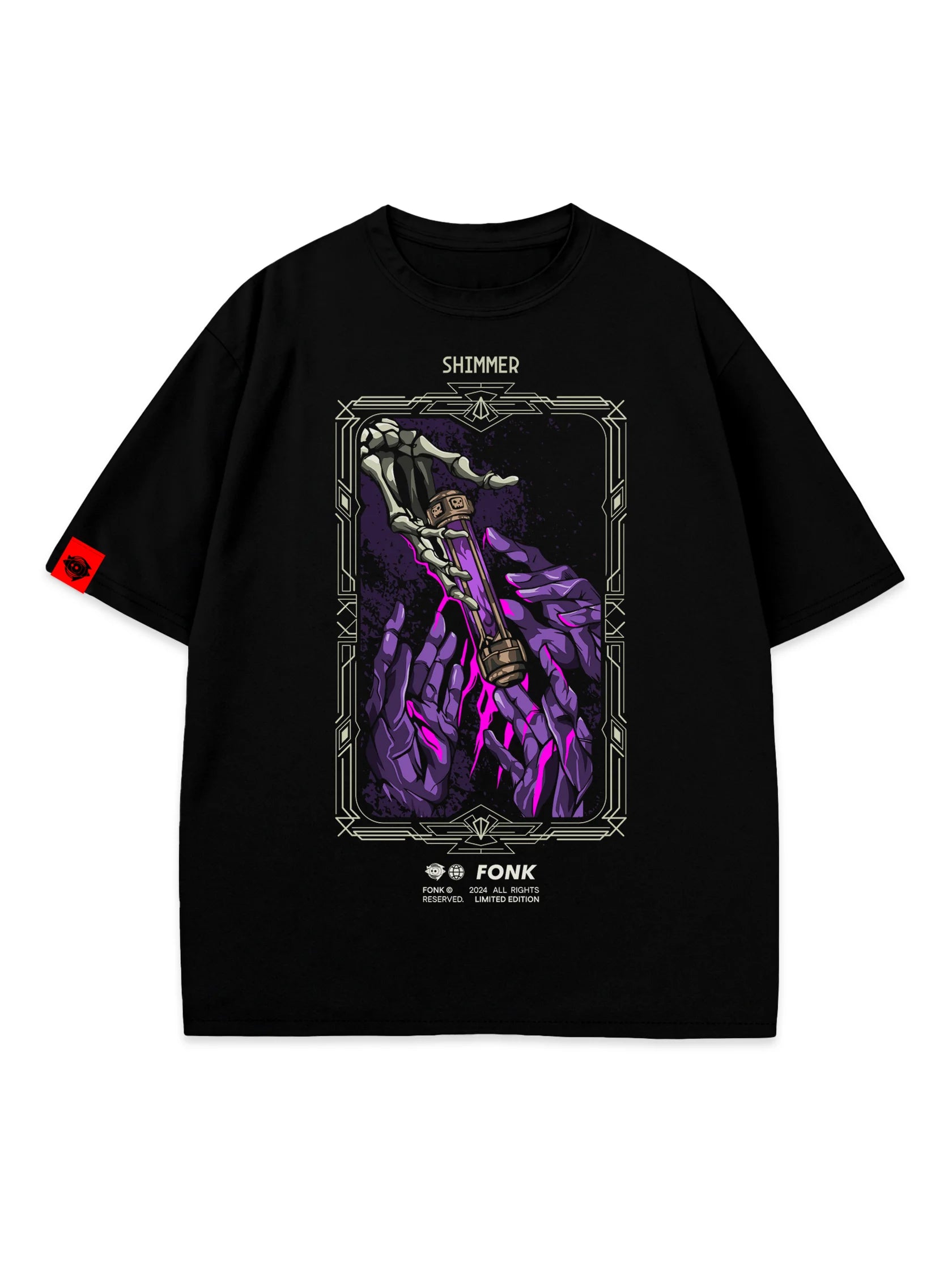 T-SHIRT SHIMMER - Arcane, unisex, black