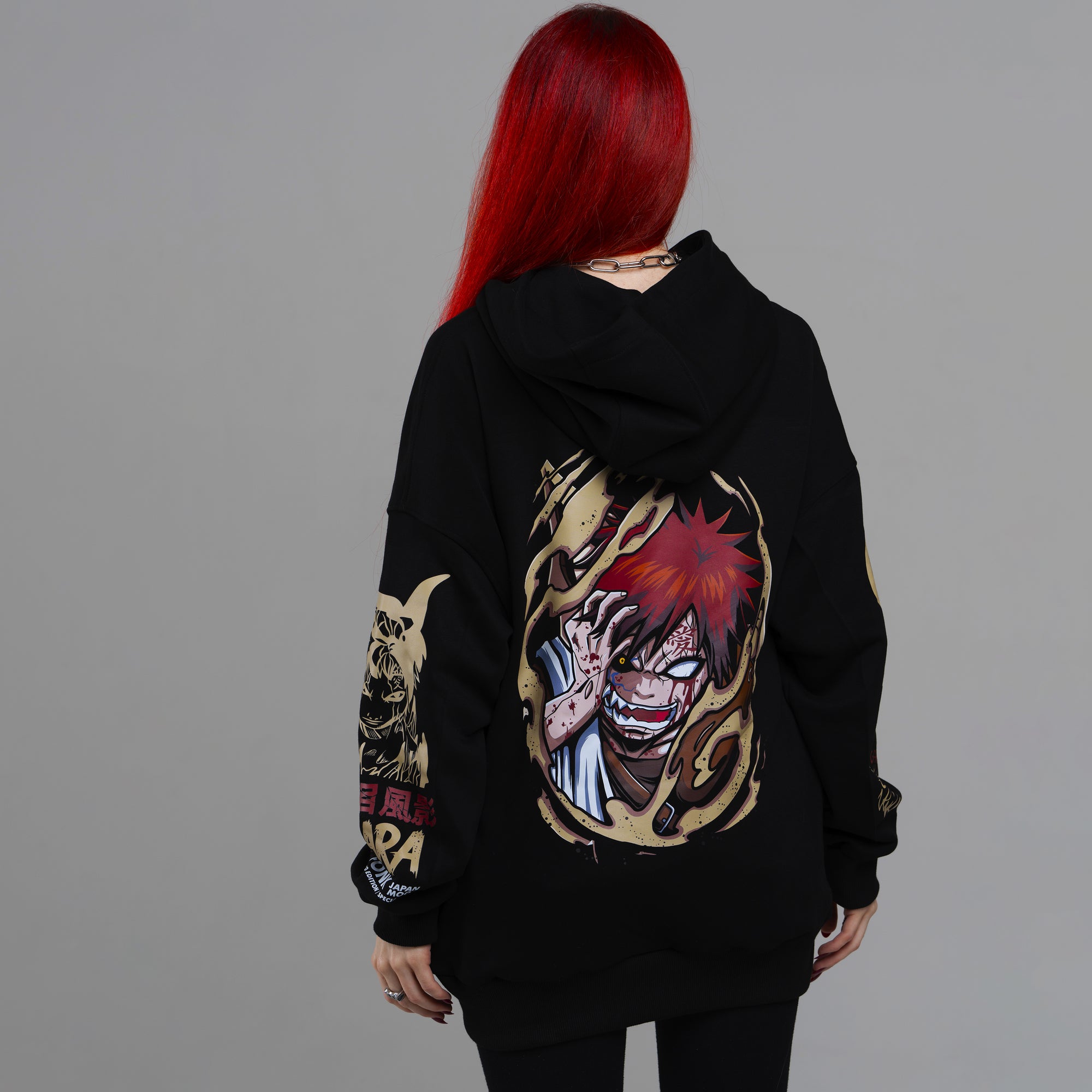 Hoodie Gaara - Naruto anime, unisex, black