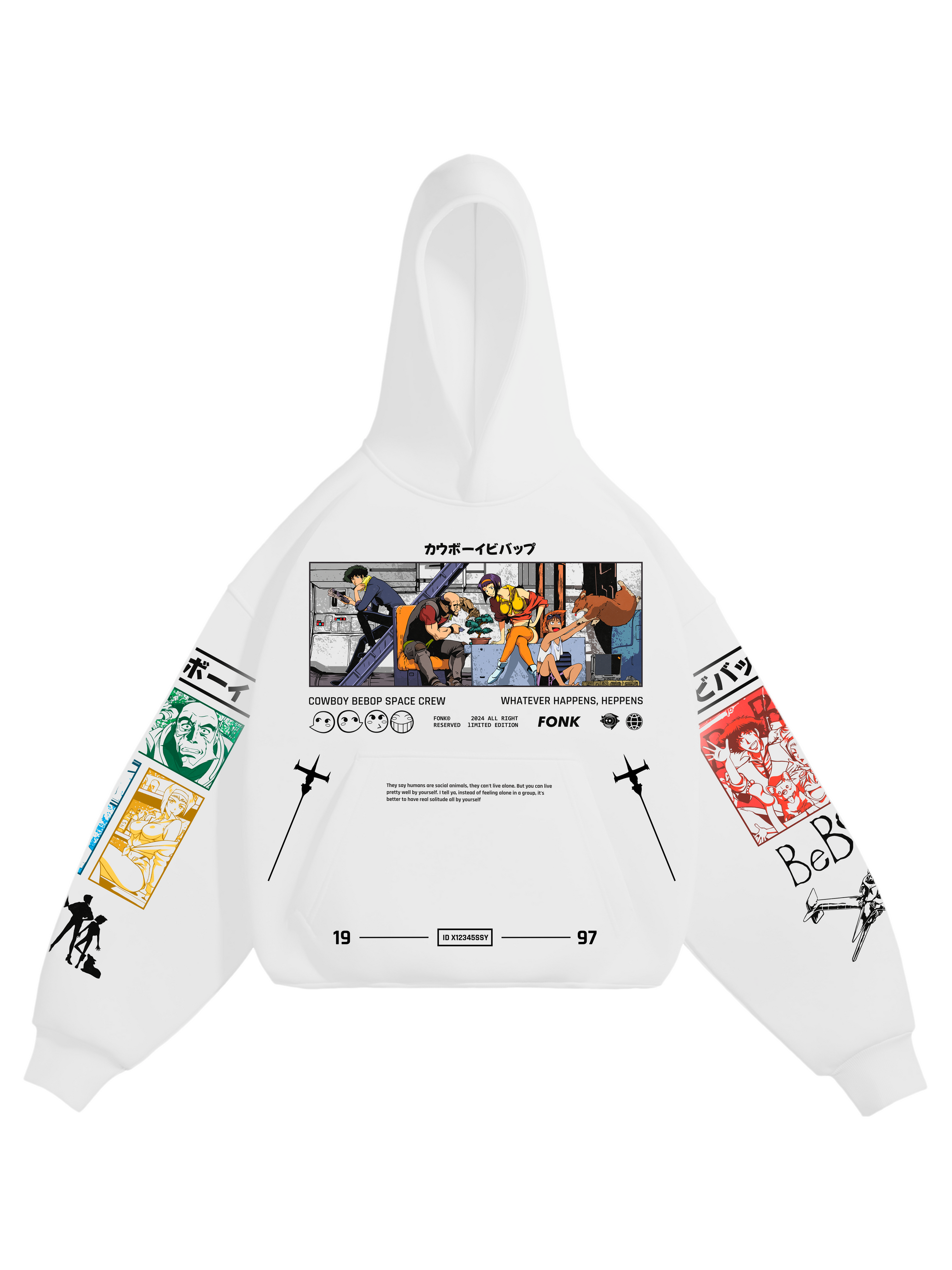 Hoodie Tank - Cowboy Bebop anime, unisex, white
