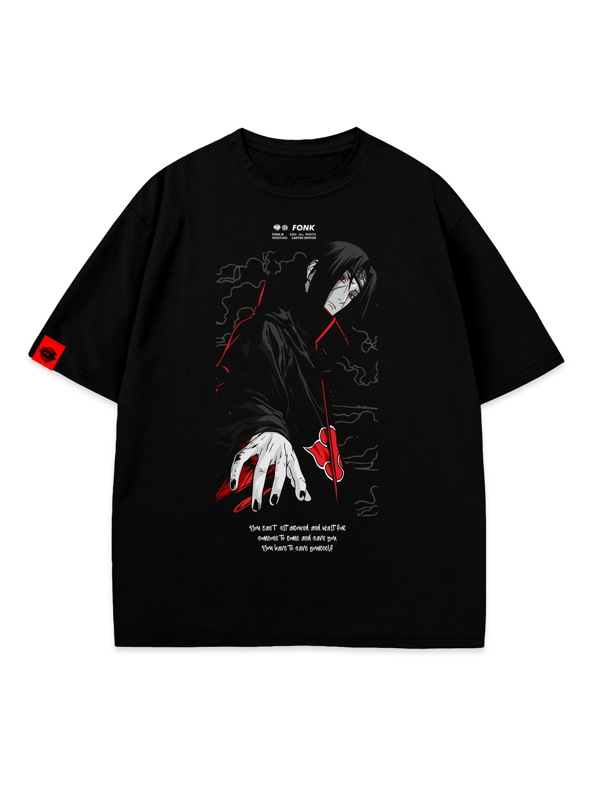 T-SHIRT Supreme - Naruto anime, unisex, black