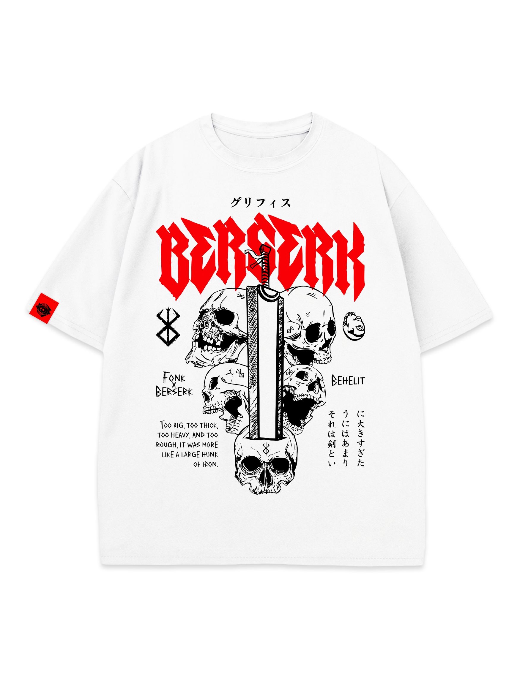 T-SHIRT Berserk - Berserk anime, unisex, white