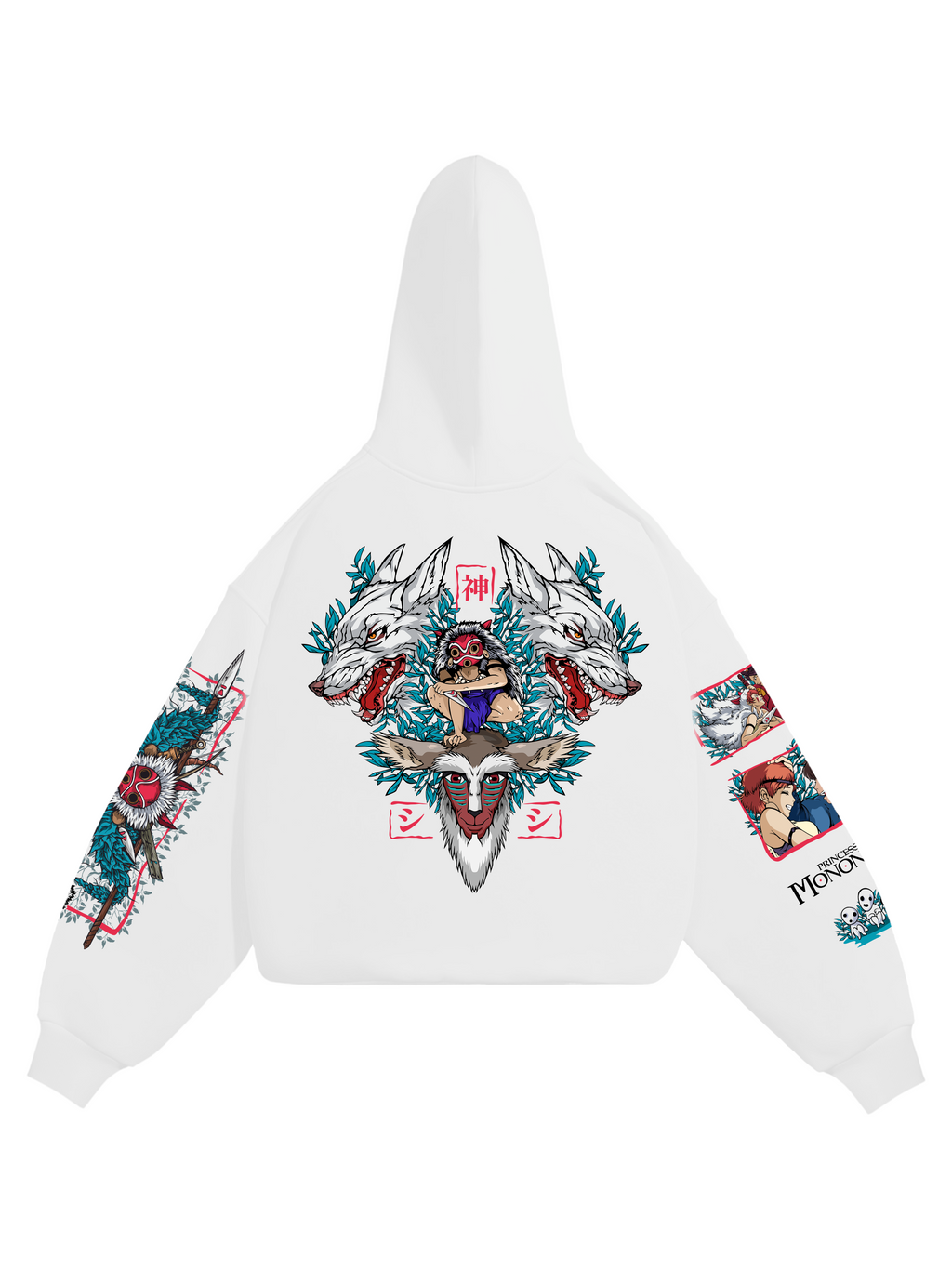 Hoodie San - Princess Mononoke anime, unisex, white