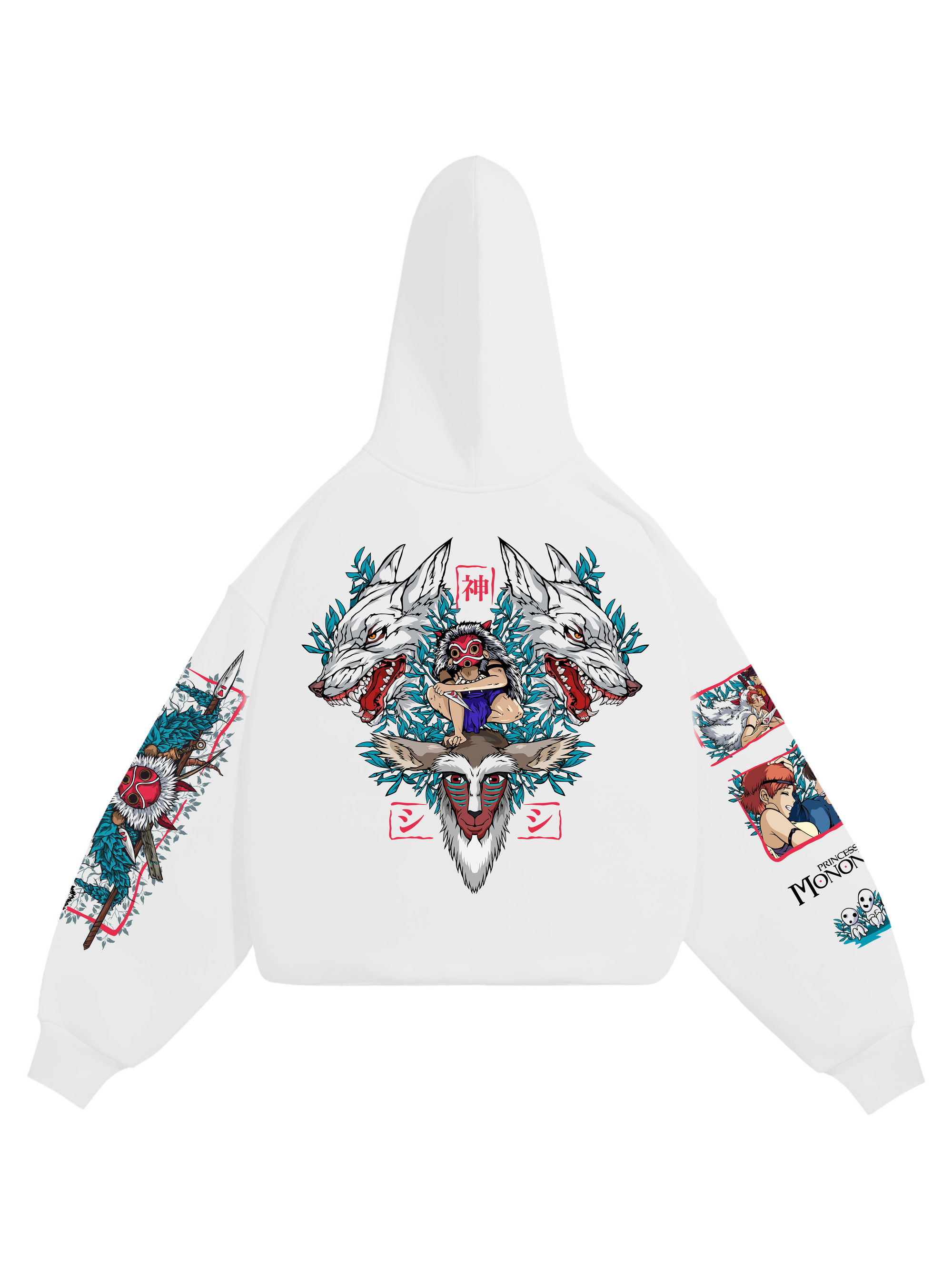 Hoodie San - Princess Mononoke anime, unisex, white