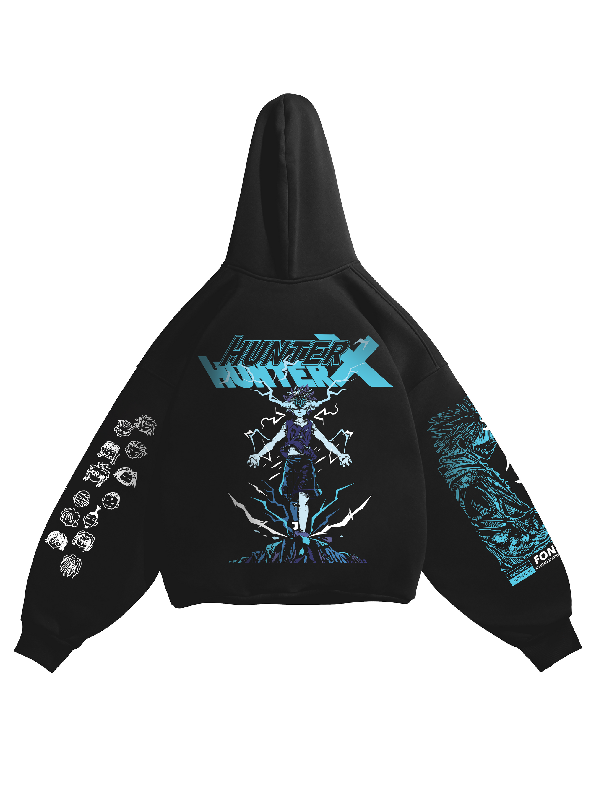 Hoodie Killua - HxH anime, unisex, black