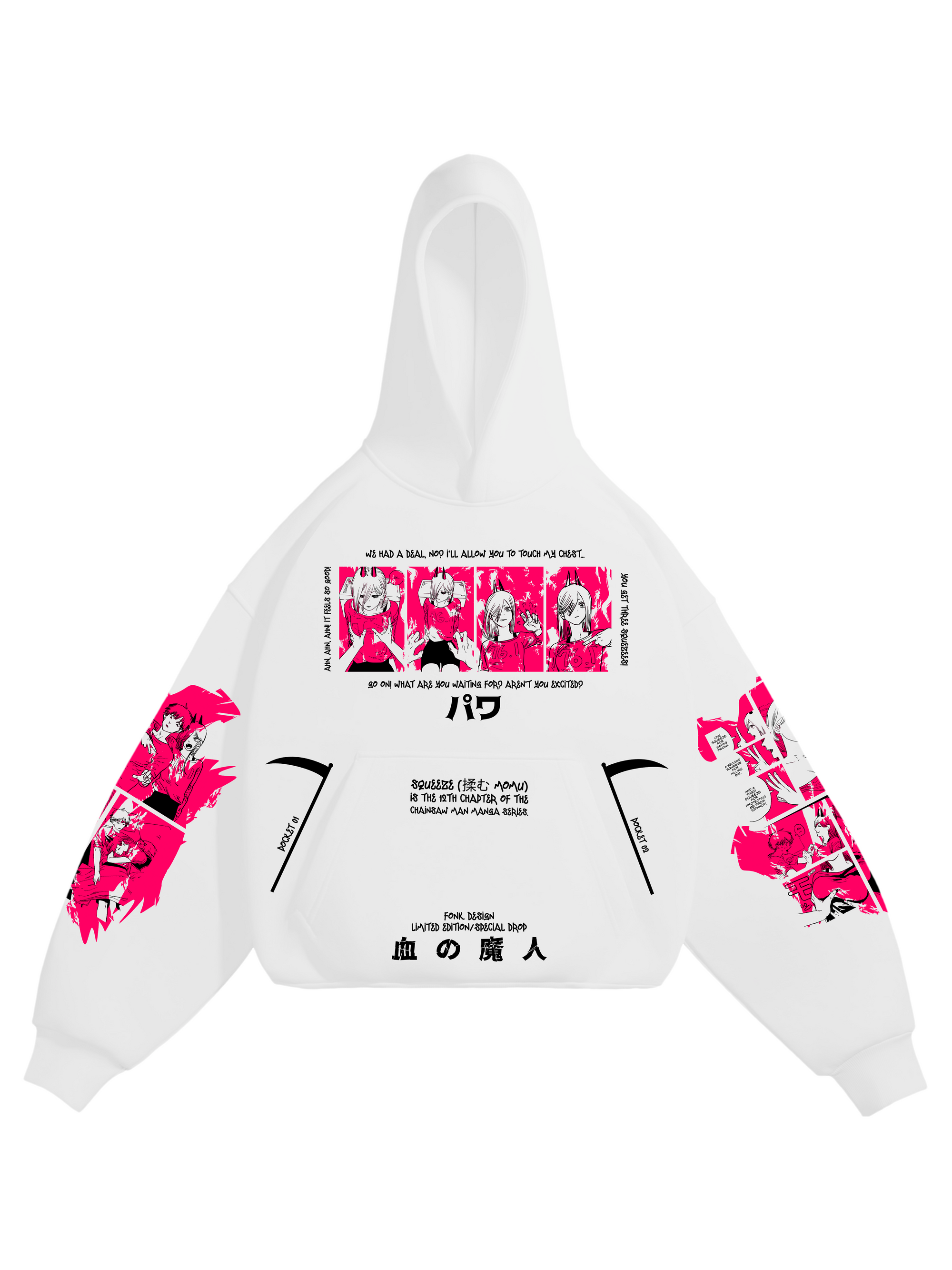 Hoodie Power - Chainsaw Man, unisex, white