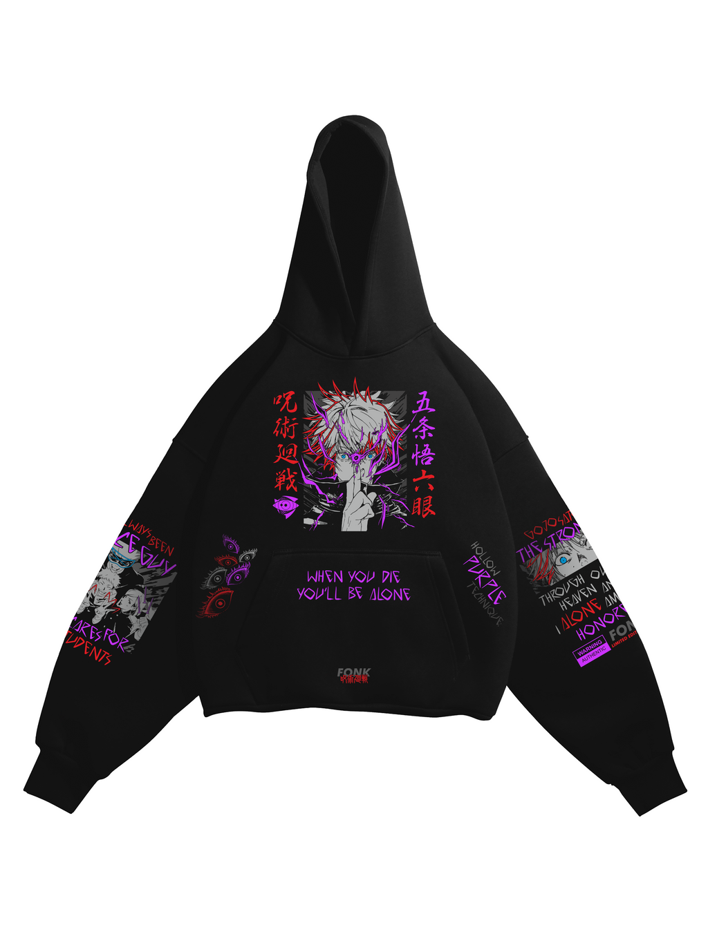 Hoodie Satoru Gojo - Jujutsu Kaisen anime, unisex, black