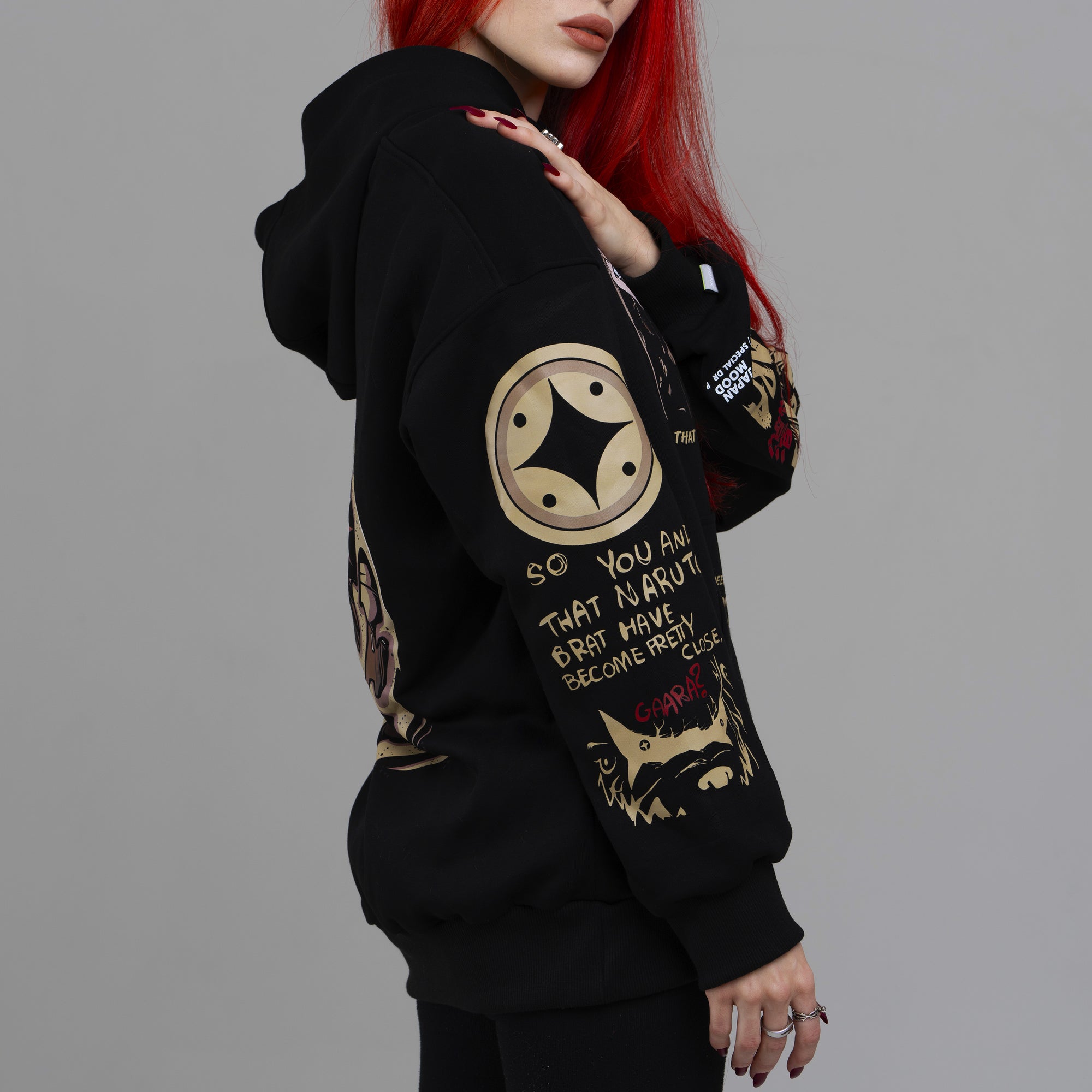 Hoodie Gaara - Naruto anime, unisex, black