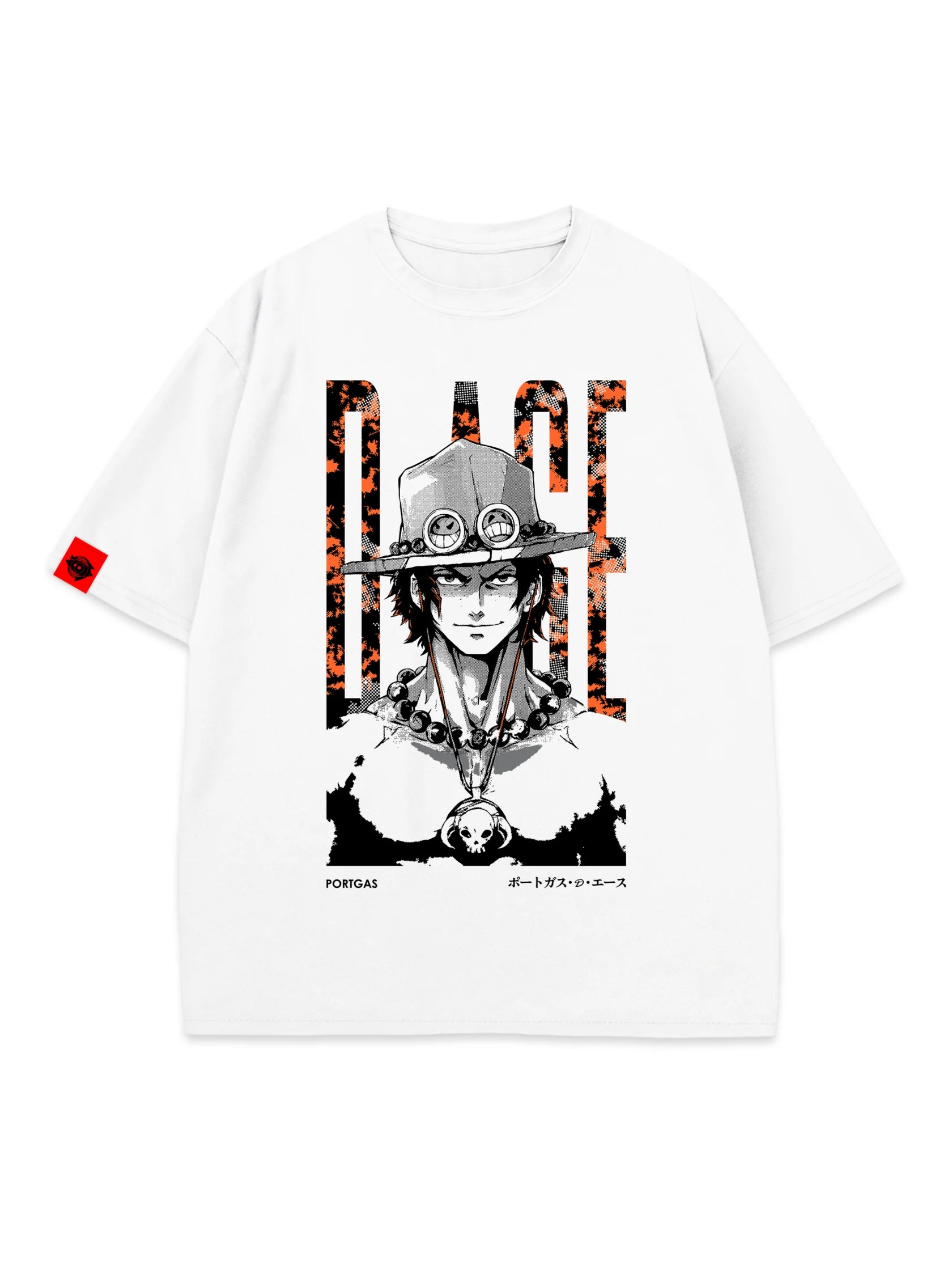T-SHIRT Portgas Ace - One Piece anime, unisex, white