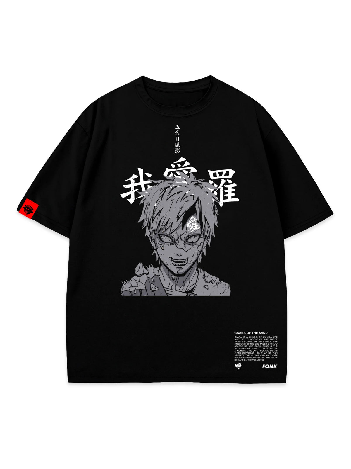 T-SHIRT Gaara - Naruto anime, unisex, black